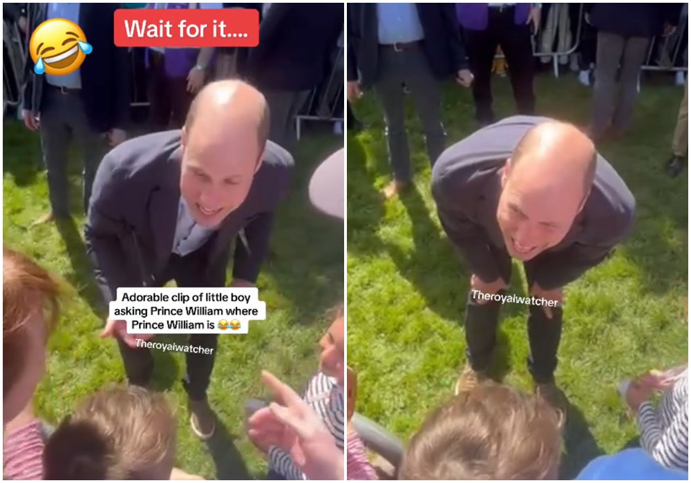 威廉王子與小男孩的逗趣對話,在網路上瘋傳。(翻攝the.royal.watcher抖音)