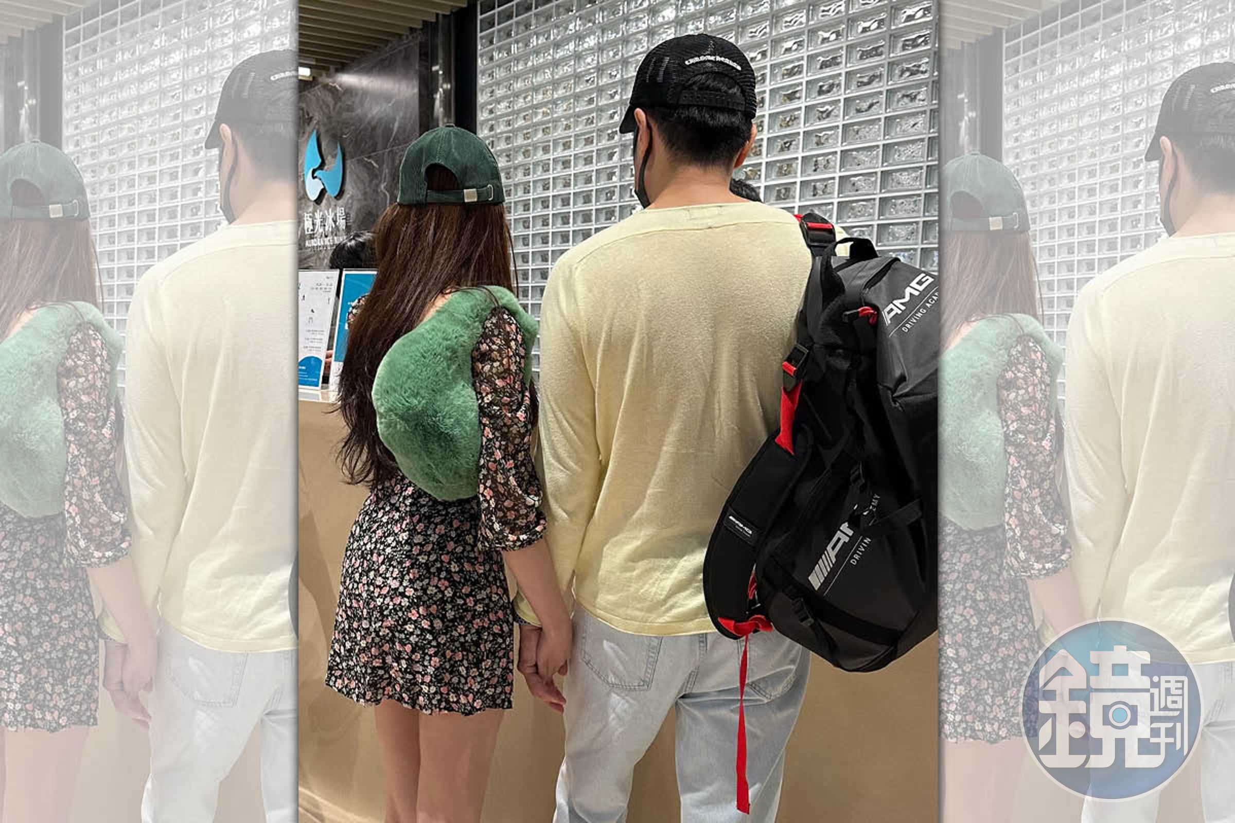 有讀者在大直遇上兩夫妻,兩人手牽手非常親密。(讀者提供)