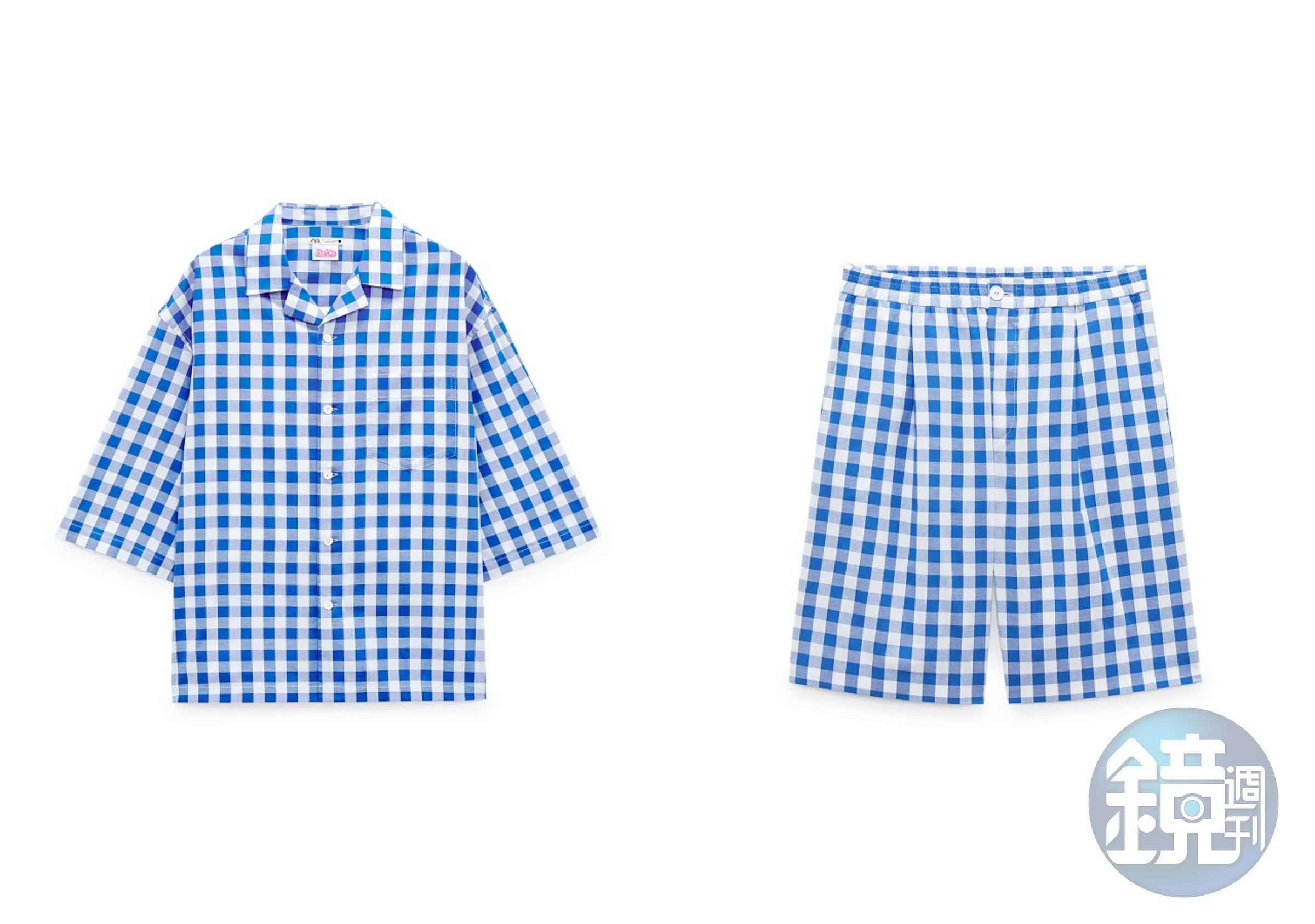 肯尼藍色格紋休閒服裝。(ZARA提供)