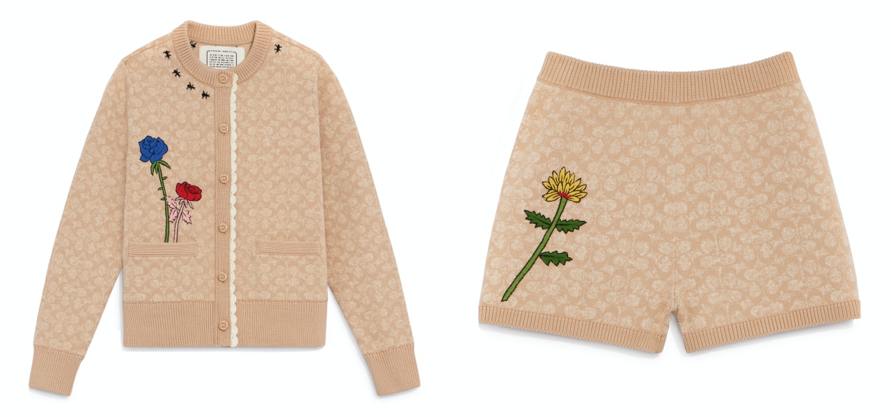 手工刺繡針織外套NT$19,800、短褲NT$12,800。(COACH提供)