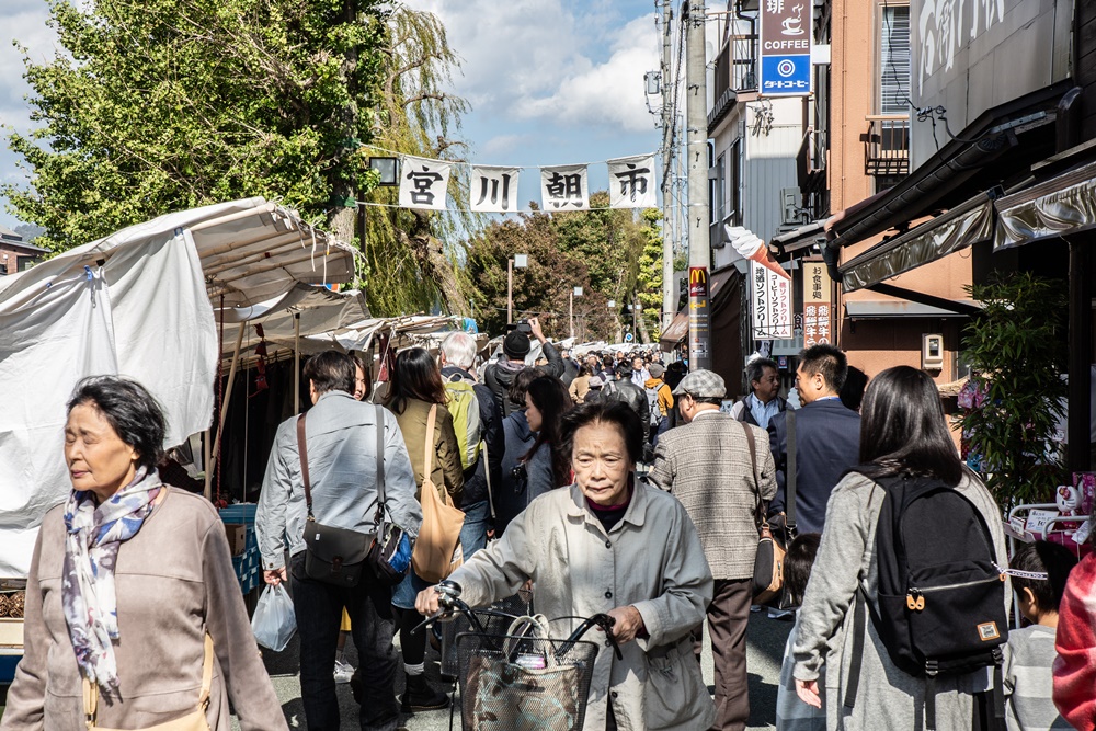 岐阜縣高山市的宮川朝市很受當地人與觀光客歡迎。