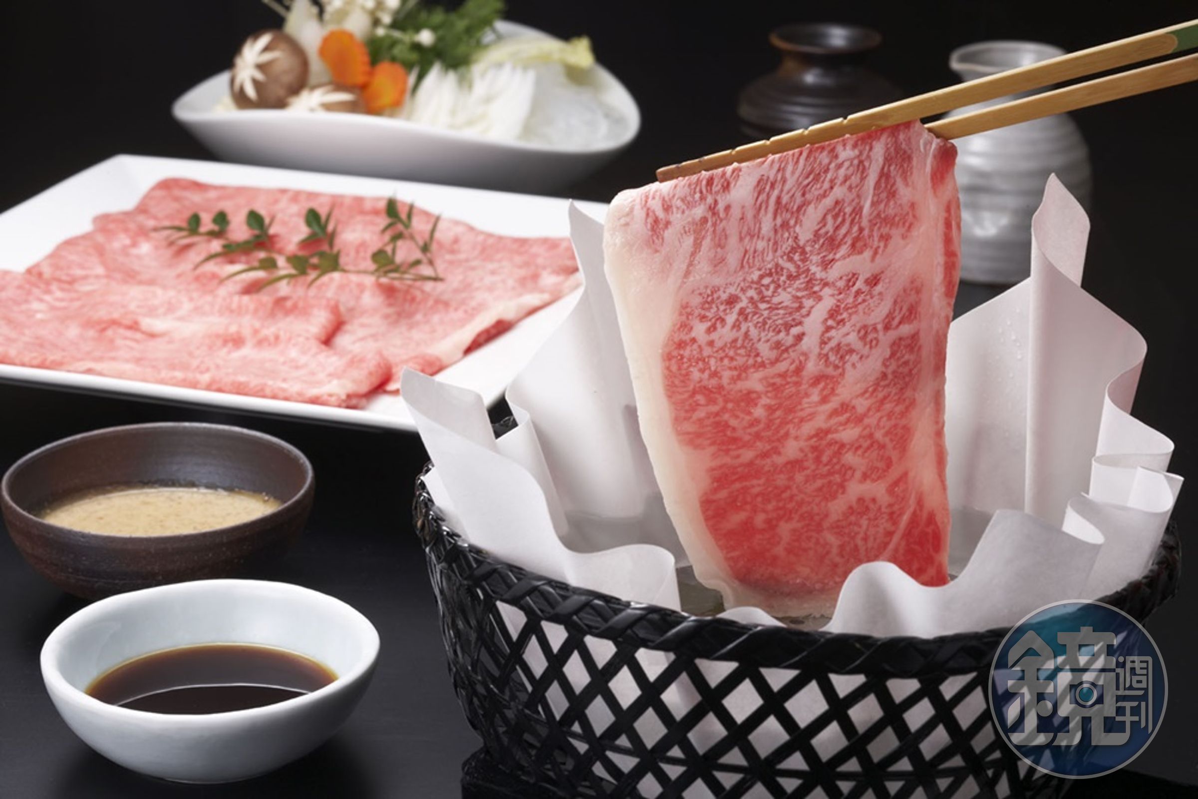 晴山的「飛驒牛涮涮鍋」，最能直接品嘗和牛的柔嫩感。（岐阜縣提供 ）