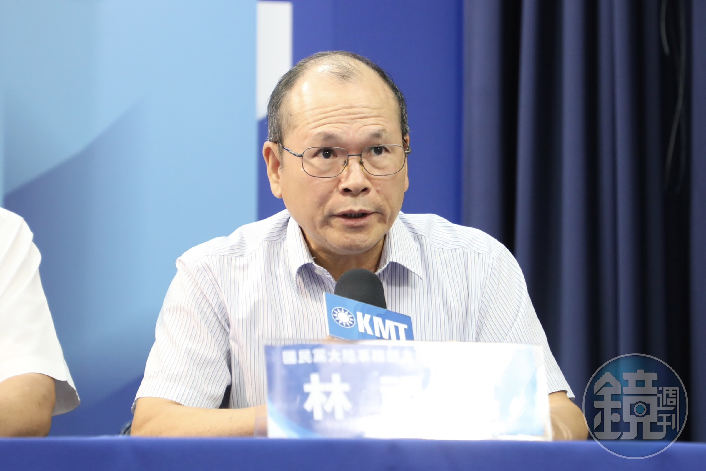 國民黨大陸部主任林祖嘉今陪同林懷開記者會,喊冤批政府不公不義,想用林懷案達到寒蟬效應。(國民黨提供)