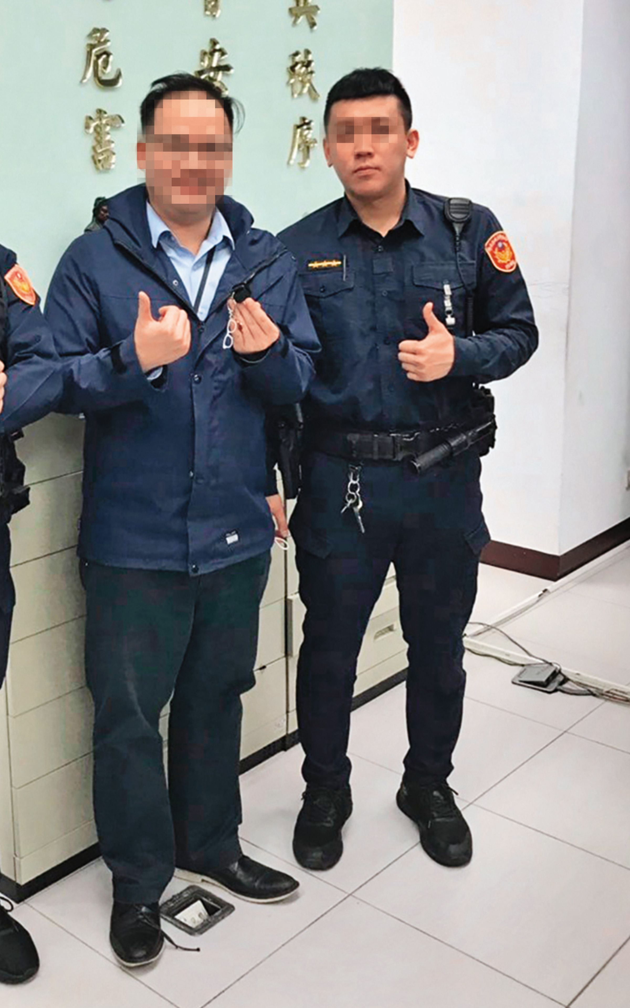 陳紫渝的新歡涂姓員警基層服務工作積極，不時因優異表現上了警局社群網站受表揚。（翻攝自永和警好讚臉書）