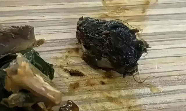 江西某所學校的學生指控，午餐白飯出現老鼠頭。（翻攝微博）