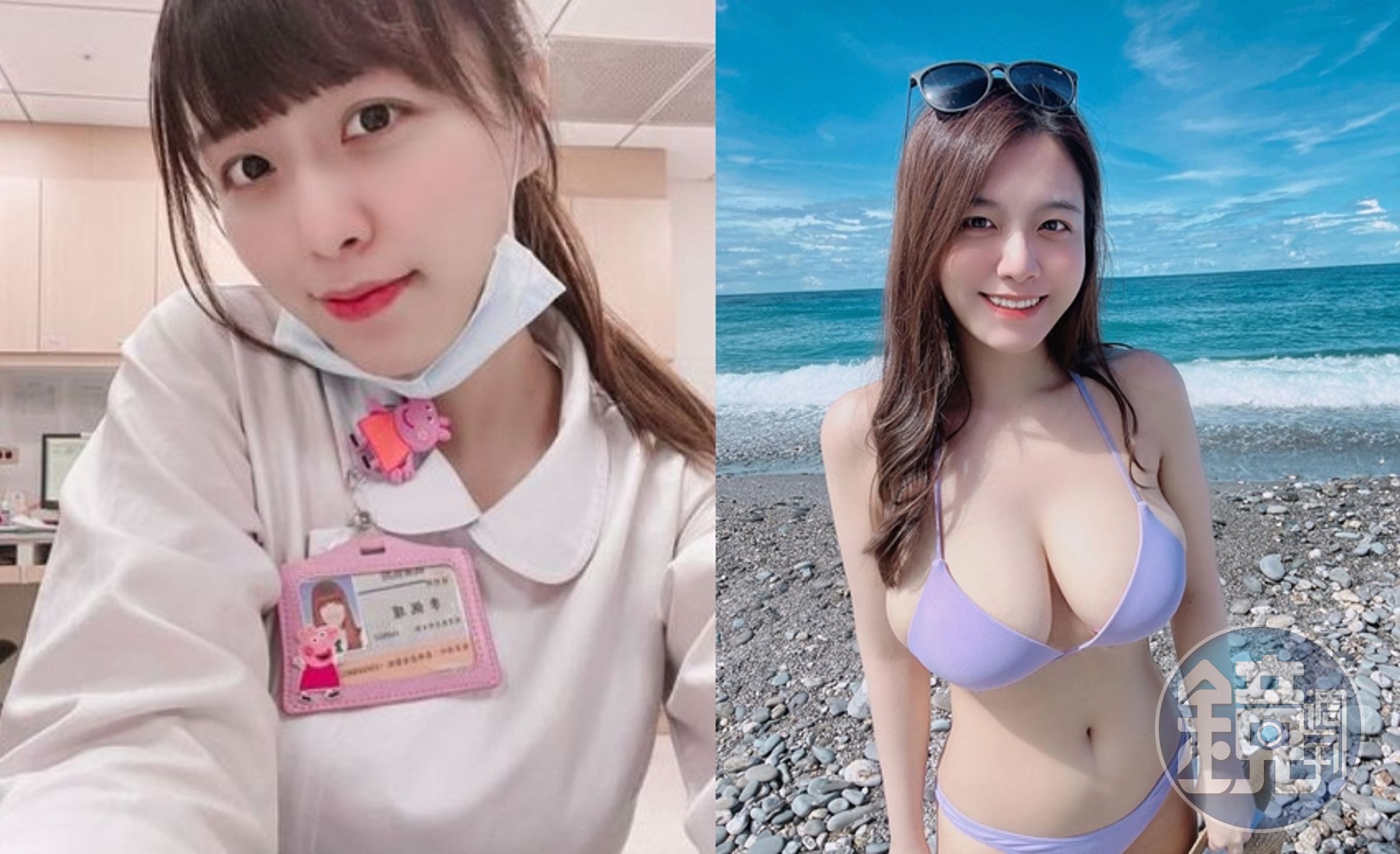 最美護理師李佩瑾在網路超人氣,傲人身材讓粉絲暈翻。(翻攝IG@sandyi01314)