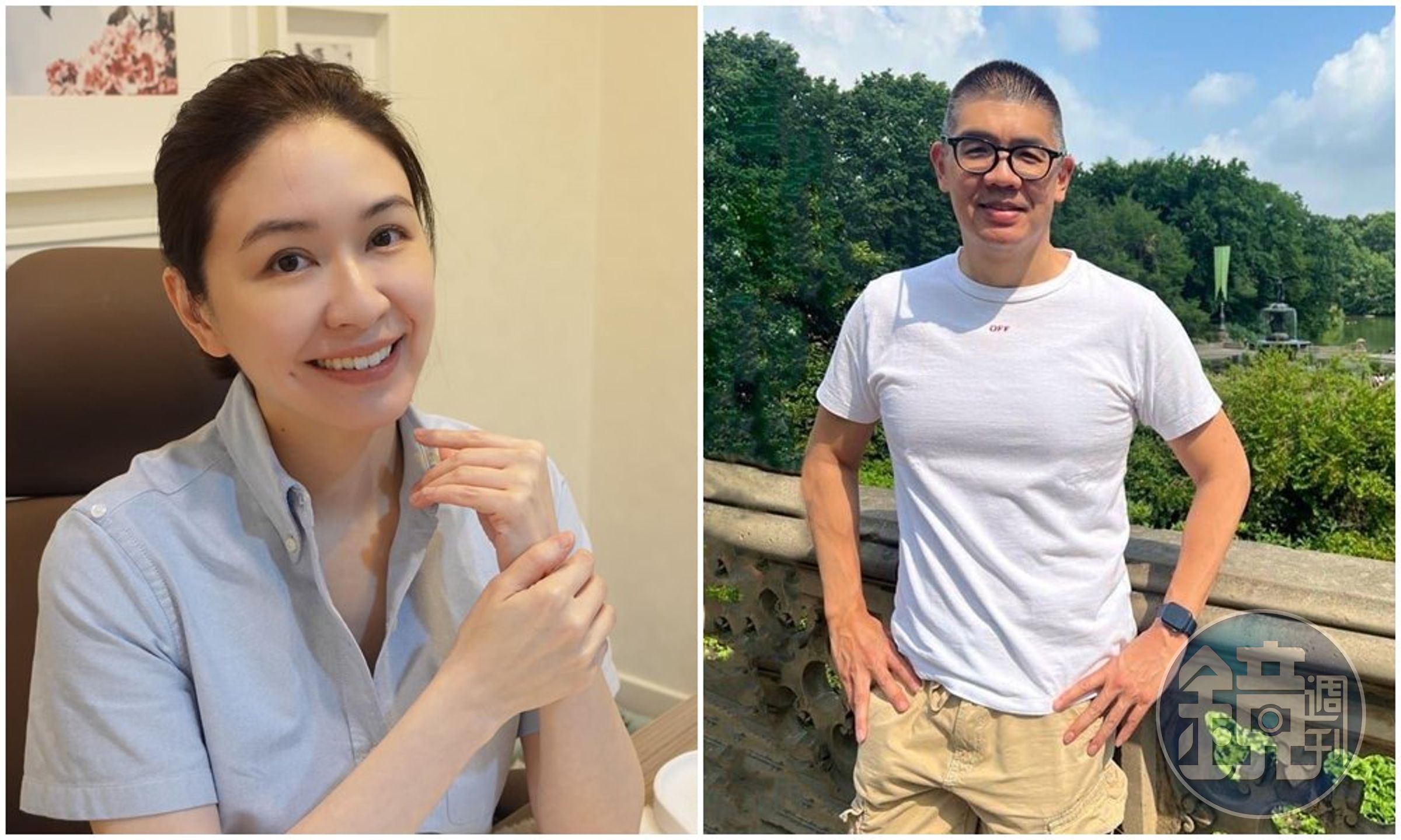連勝文(右)與夫人蔡依珊(左)最近到美國紐約。(翻攝連勝文臉書、蔡依珊臉書)