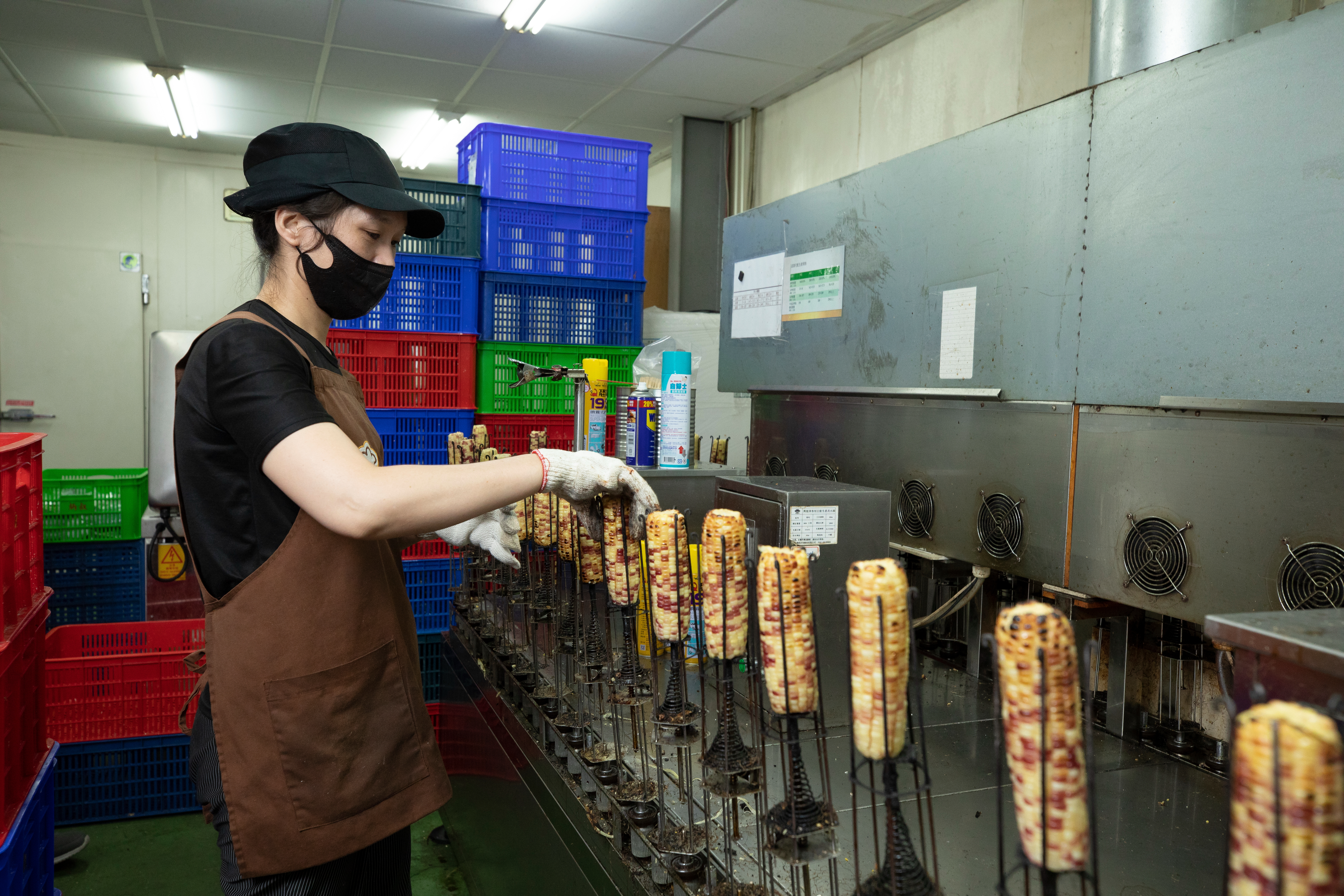 半自動化的中央廚房,每天可生產3千支冷凍烤玉米。