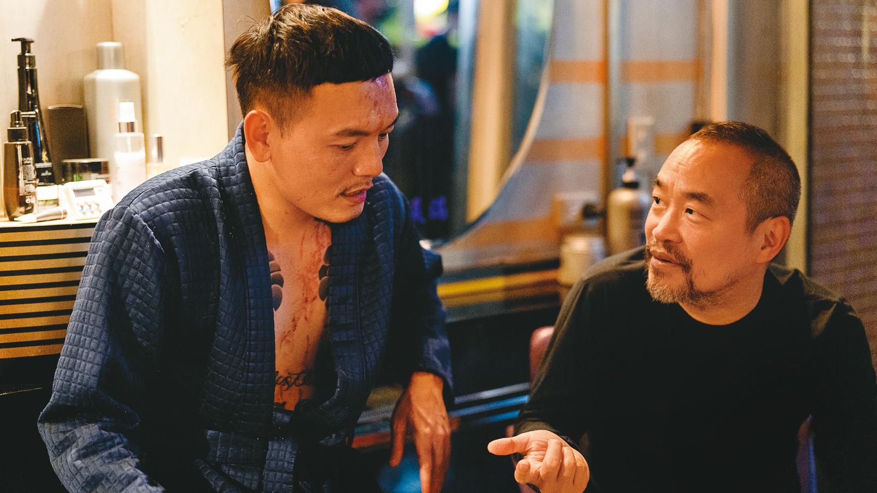 黃立成(右)原本允諾出任男主角,反悔後力推春風(左)接棒。(麻吉砥加電影提供)