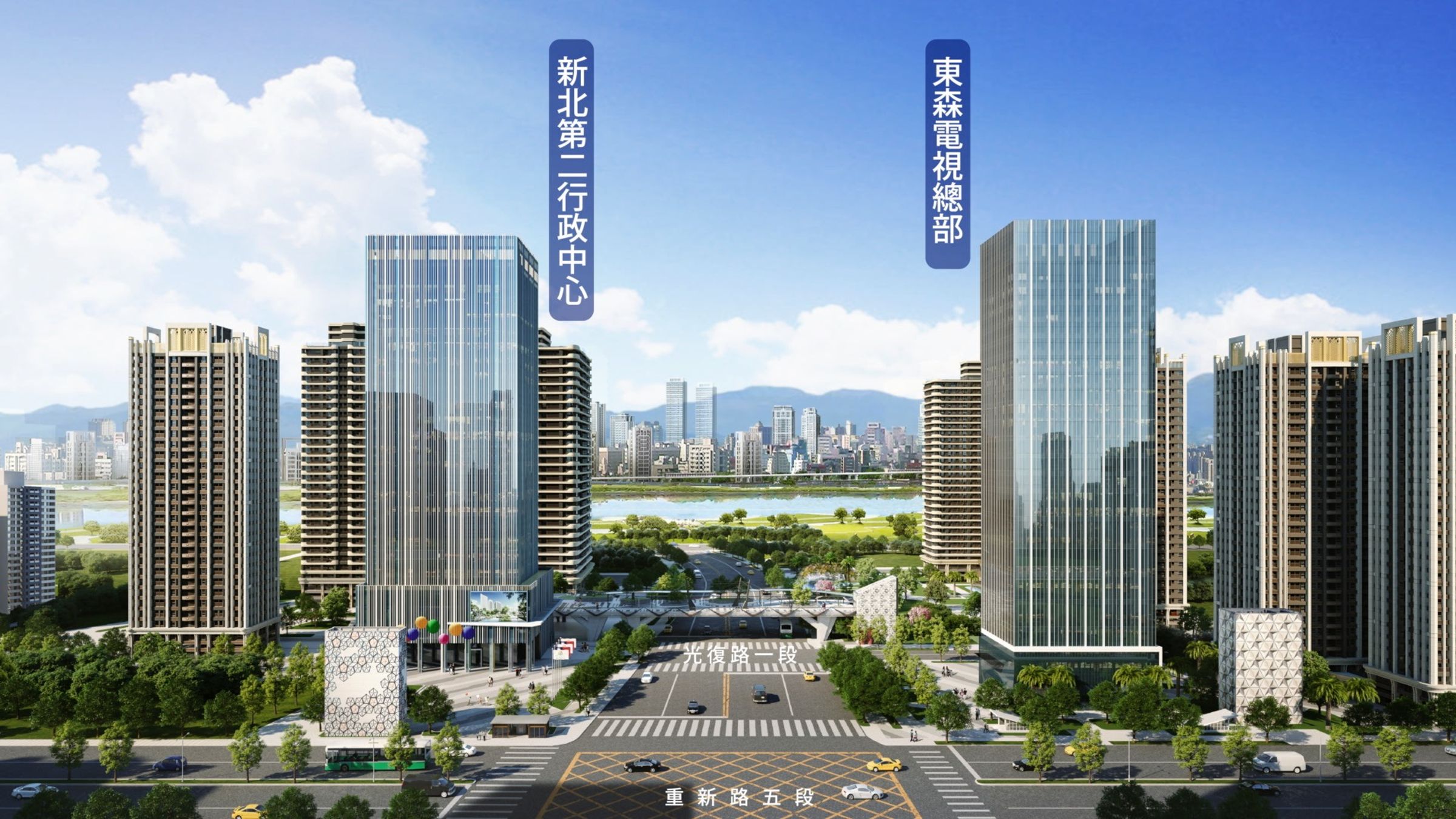 「都廳大院」除了「新北第二行政中心」坐落,周邊也有大企業總部進駐。