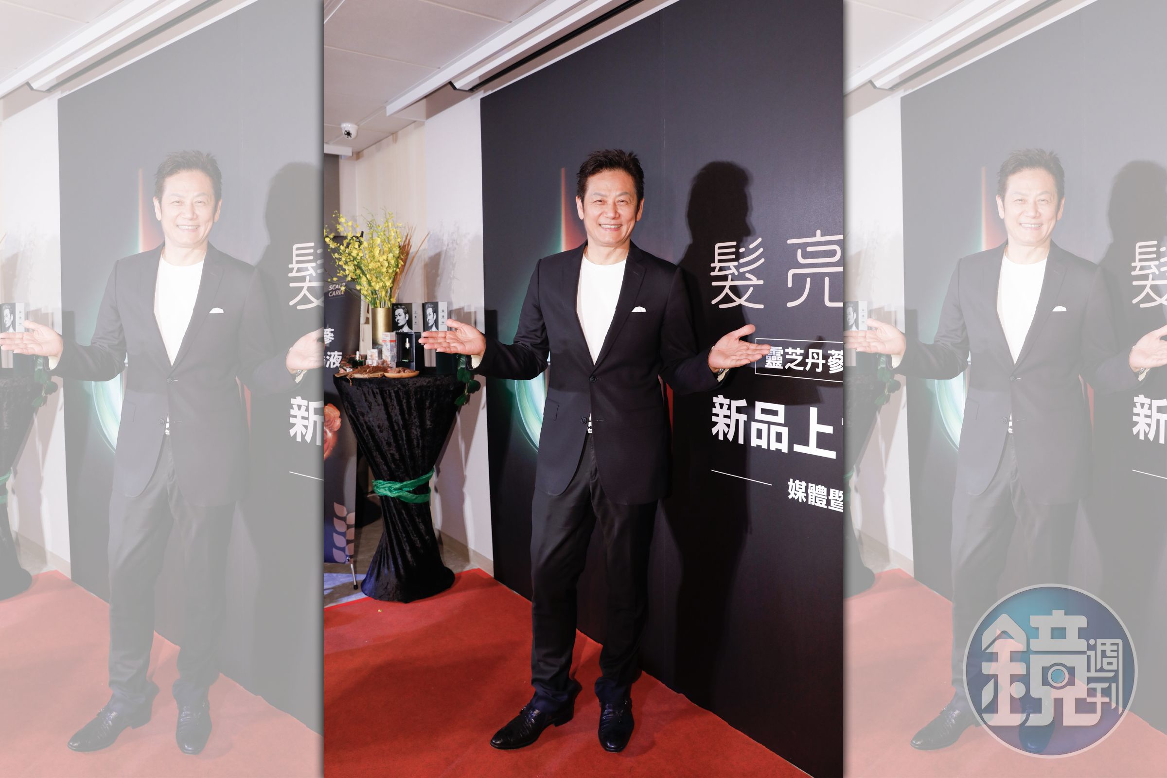 徐乃麟以代言人身份出席頭皮保養發表會。