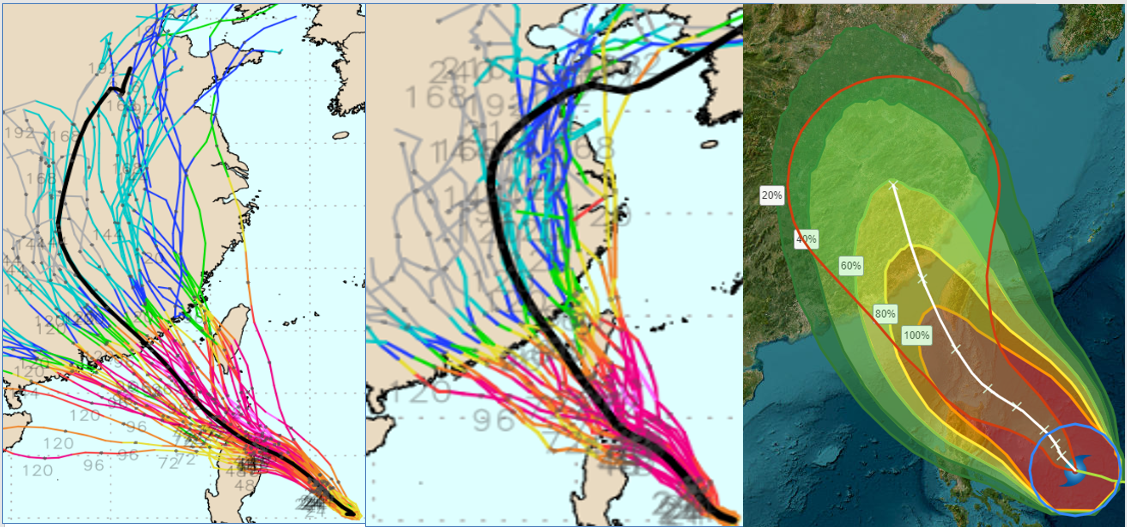 最新路徑預測顯示颱風杜蘇芮侵台機率高達100%。（翻攝自三立準氣象.老大洩天機專欄）