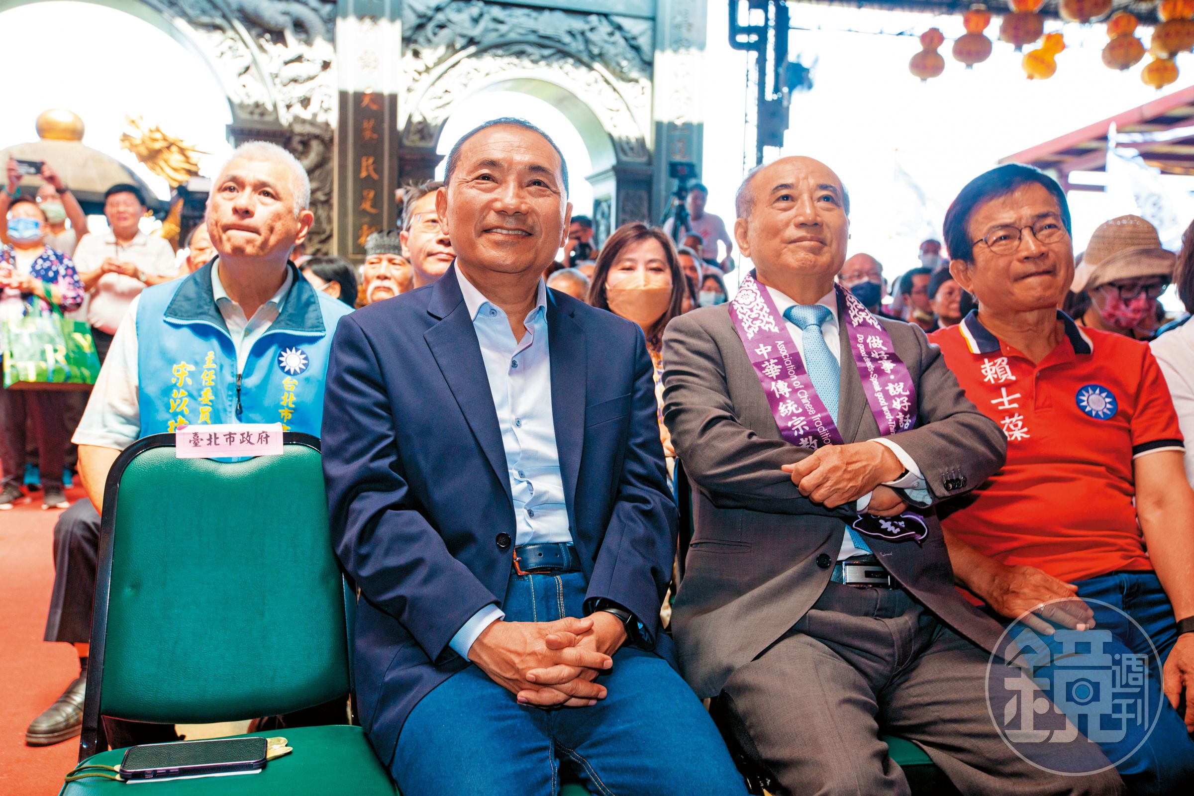 藍營內普遍認為侯友宜(前左)陸戰有待加強,盼王金平(前中)能出馬協助。