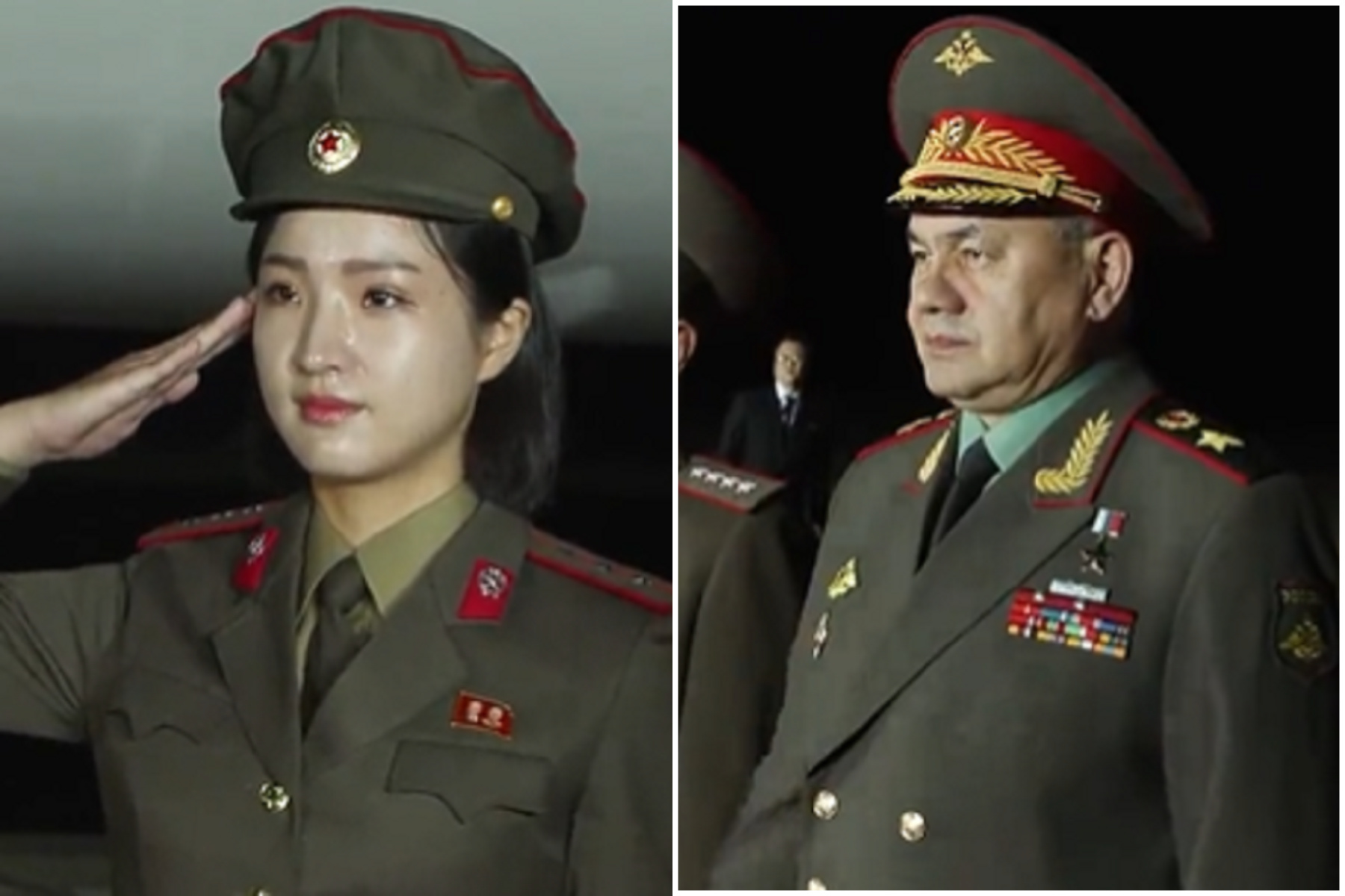 金正恩很懂！派正妹軍官迎接俄防長，引網遐想狂猜「美人計獻身？」。（翻自推特）