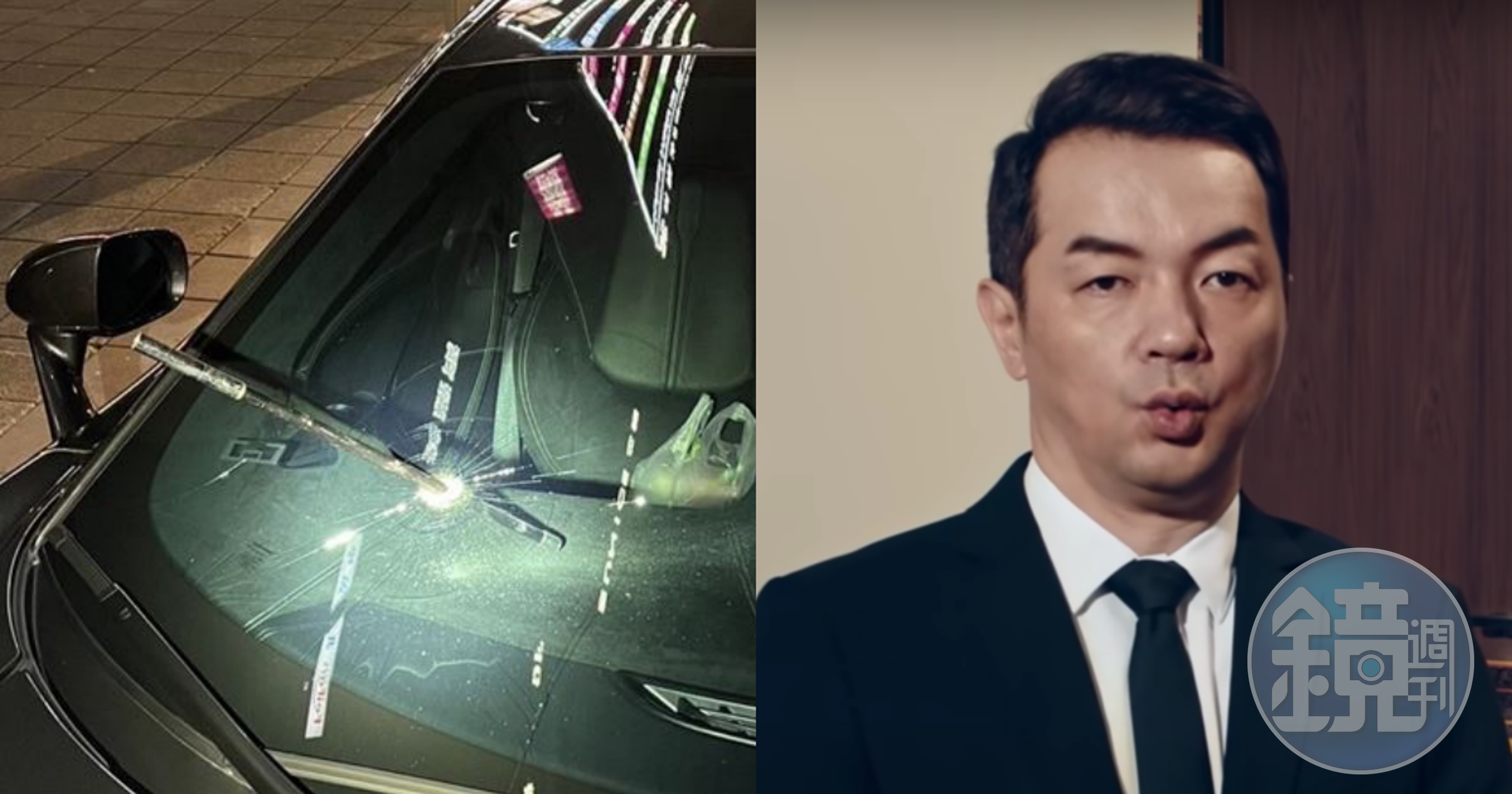 全聯先生遭爆酒醉持鐵棍砸停在路邊的千萬跑車。(翻攝畫面、翻攝自PX Channel)