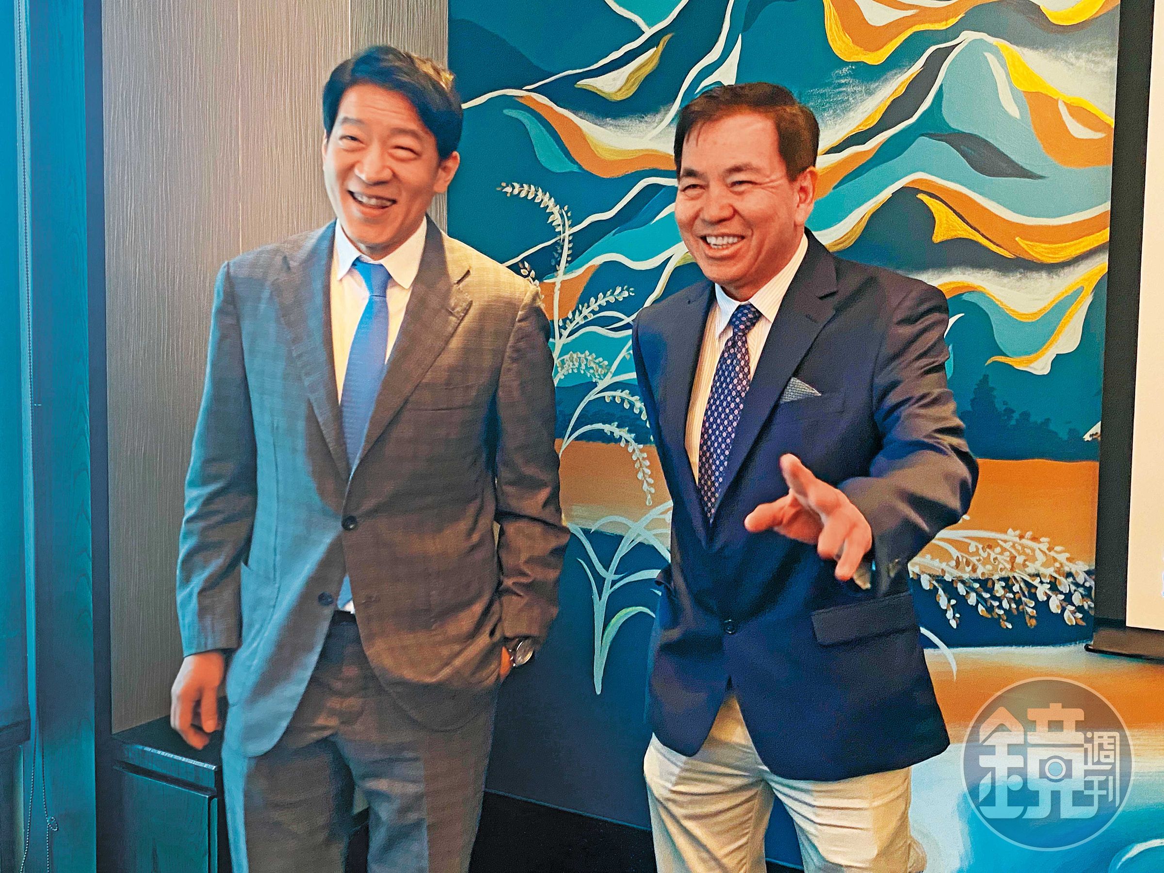 世芯憑著過去在高速運算累積的經驗與實力，贏得亞馬遜（Amazon）、谷歌、微軟等核心客戶芳心。左為世芯執行長沈翔霖，右為世芯董事長關建英。（盧佳柔攝）