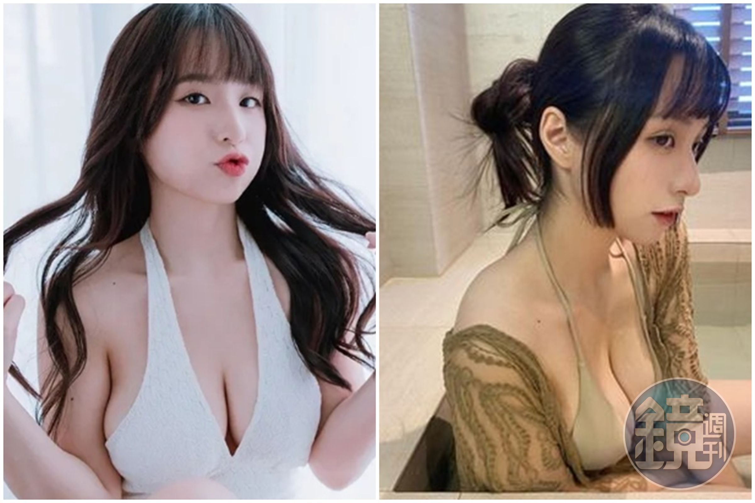 蘋蘋澎澎H罩杯內衣實測。（翻攝自蘋蘋澎澎YouTube）