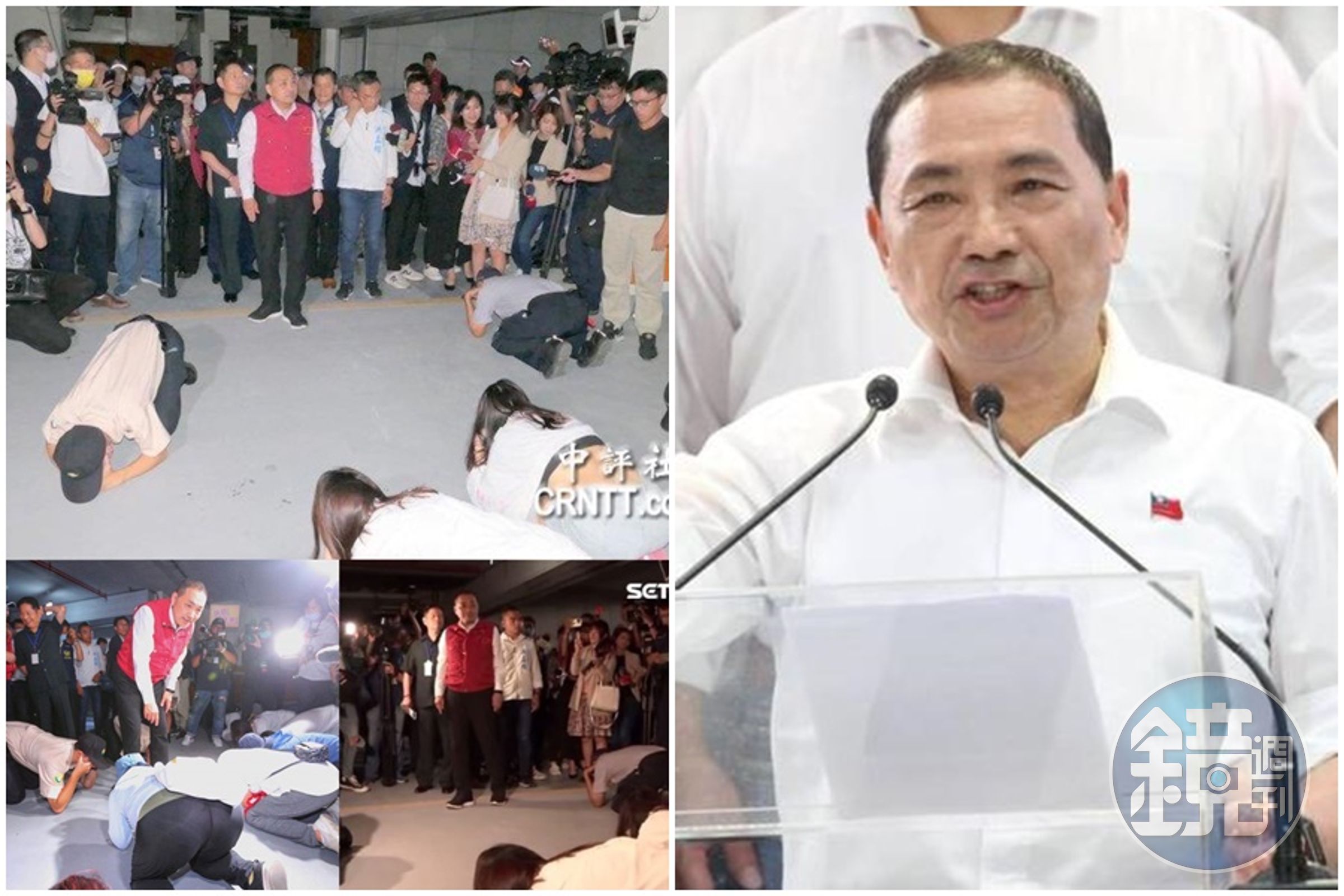 侯友宜（右）視察萬安演習的照片，被李正皓狠酸。（左圖翻攝自李正皓臉書，右圖本刊資料照）