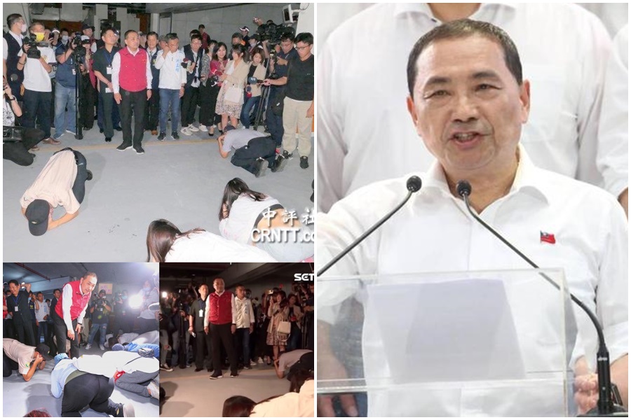 侯友宜（右）視察萬安演習的照片，被李正皓狠酸。（左圖翻攝自李正皓臉書，右圖本刊資料照）