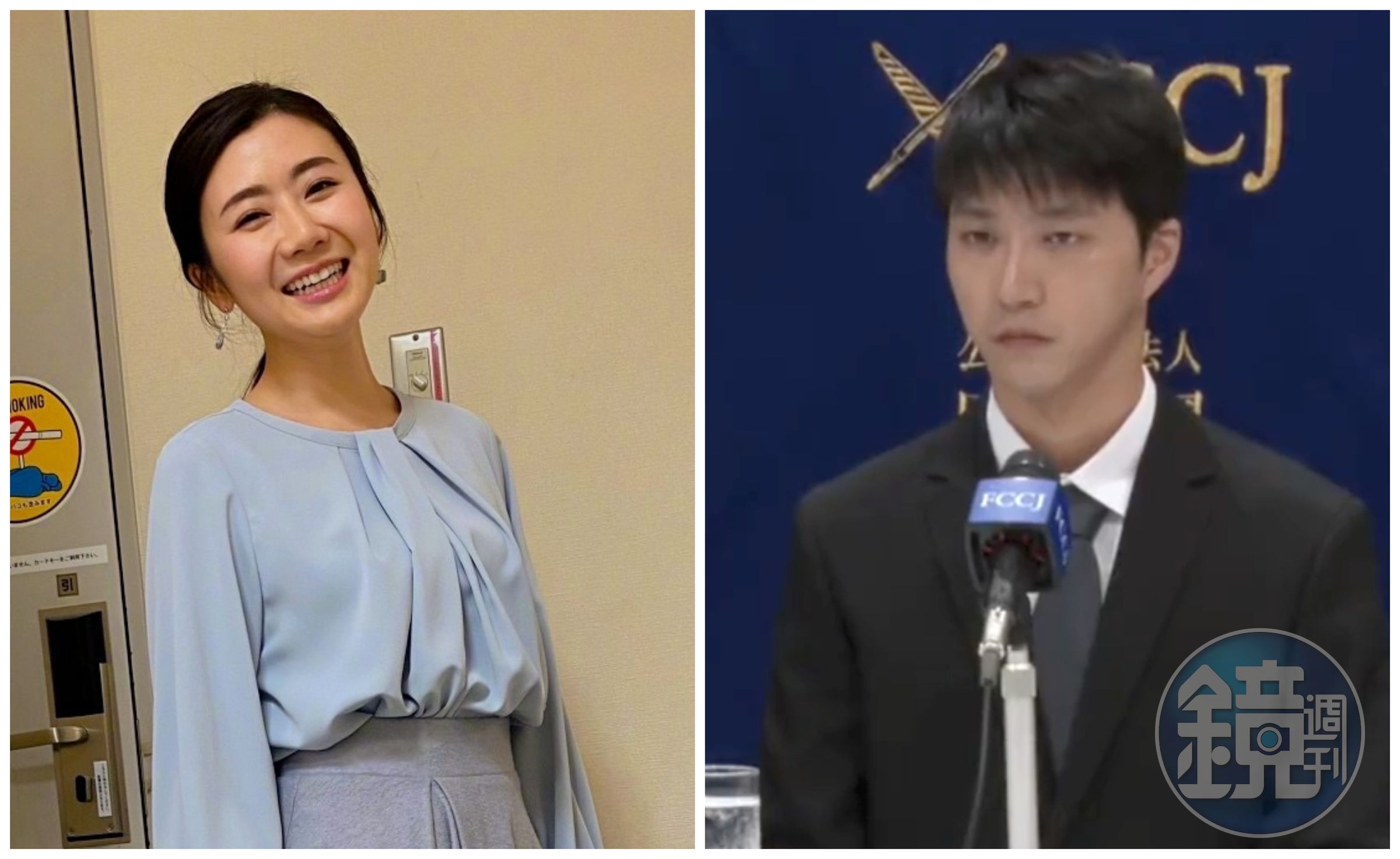 江宏傑(右圖)今在日本開記者會,控訴前妻福原愛(左圖)綁架。(翻攝推特畫面、福原愛微博)