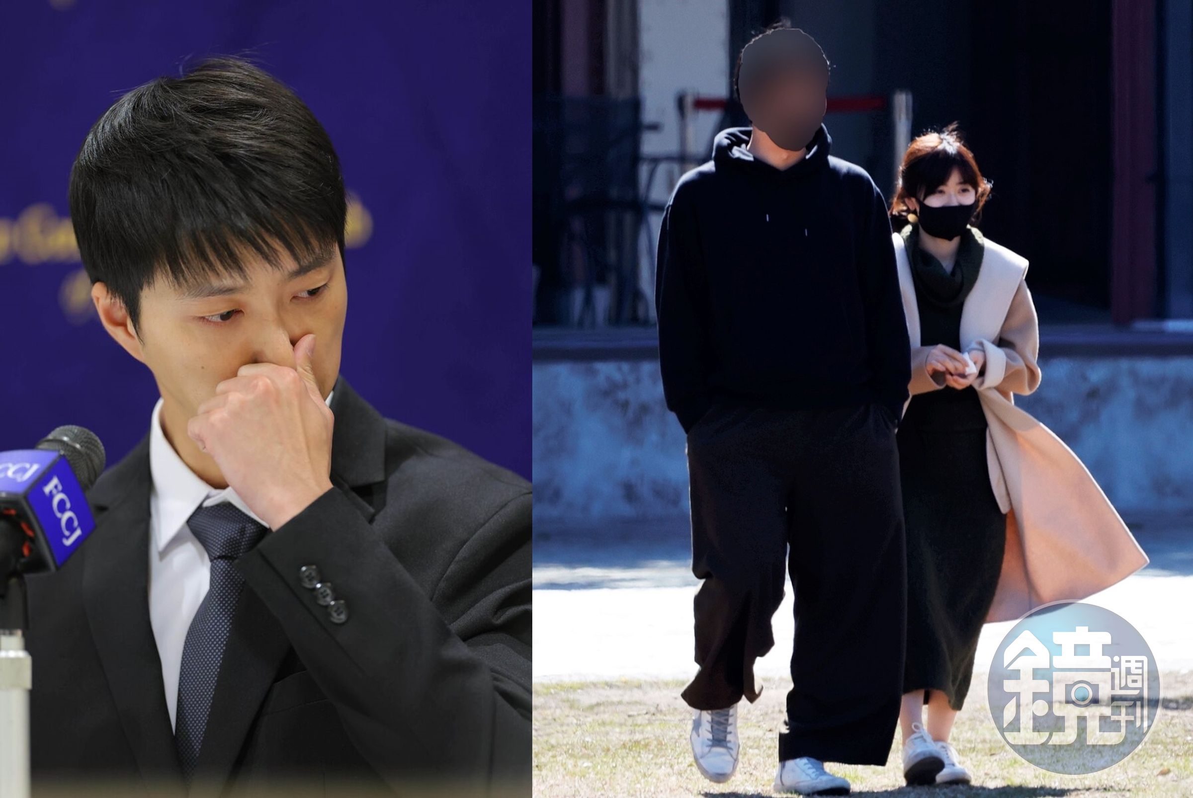 日本方面相對同情江宏傑（左）的狀況，也質疑福原愛強勢主導所有戲碼的極端手段是否恰當。（翻攝hochi.news、網路）