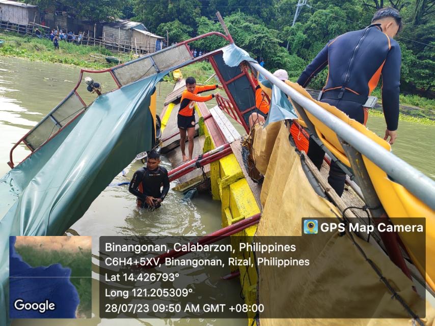 菲律賓一艘渡輪近日因為杜蘇芮颱風翻覆，造成26死。（翻攝自PTV臉書）