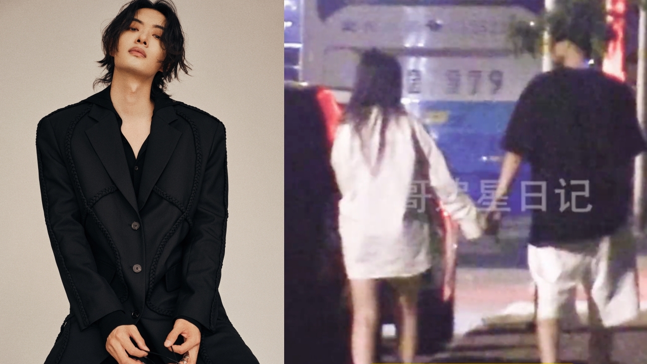 陸星木子洋被拍到與長髮女子手牽手約會，發文認愛卻讓粉絲生氣。（翻攝木子洋、酷哥追星日記微博）