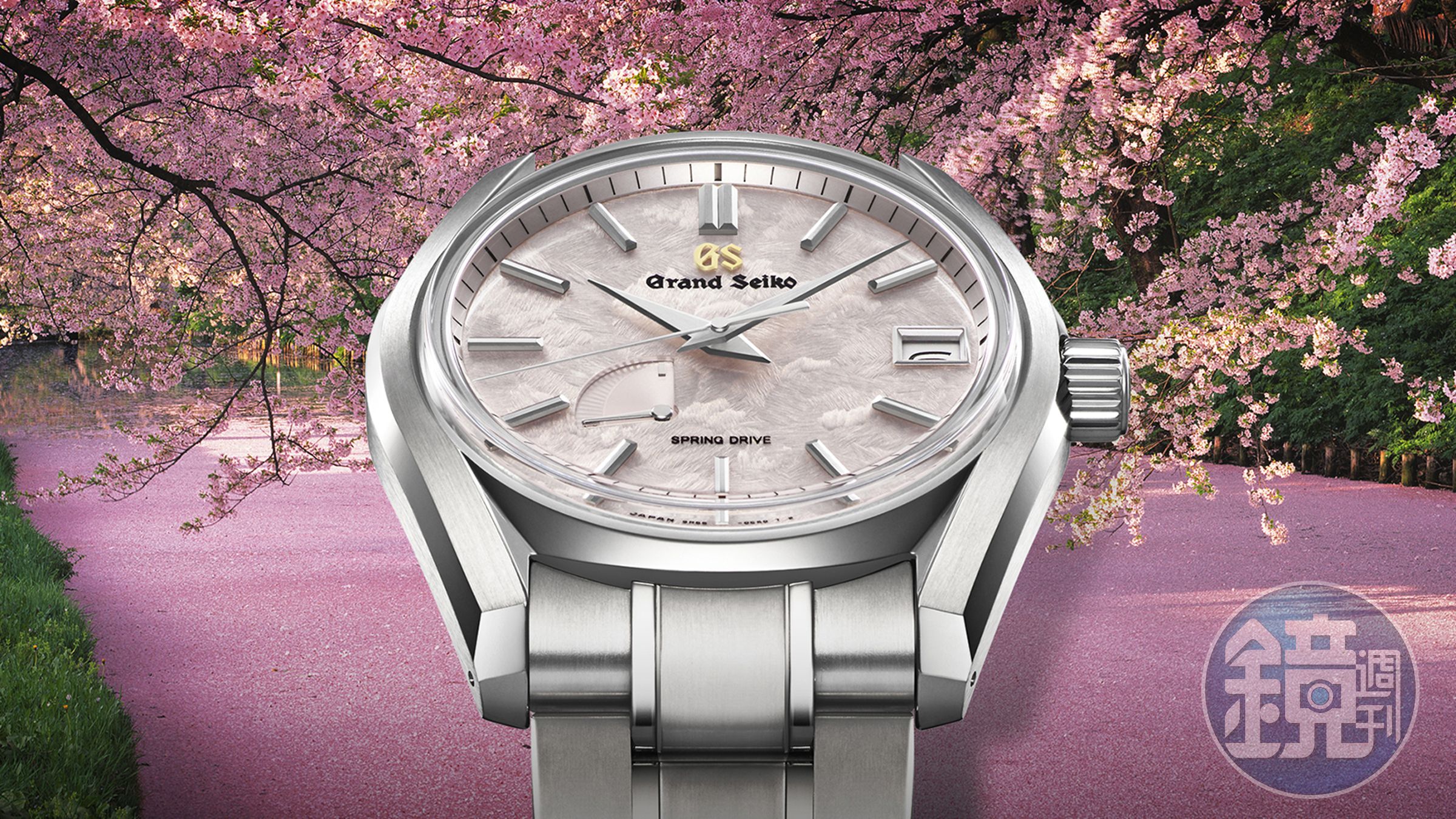Grand Seiko Heritage Collection｜型號SBGA413／錶徑40mm／白鈦材質／時、分、秒、日期、動力儲存指示／Spring Drive 9R65自動上鍊機芯／定價NT$198,000