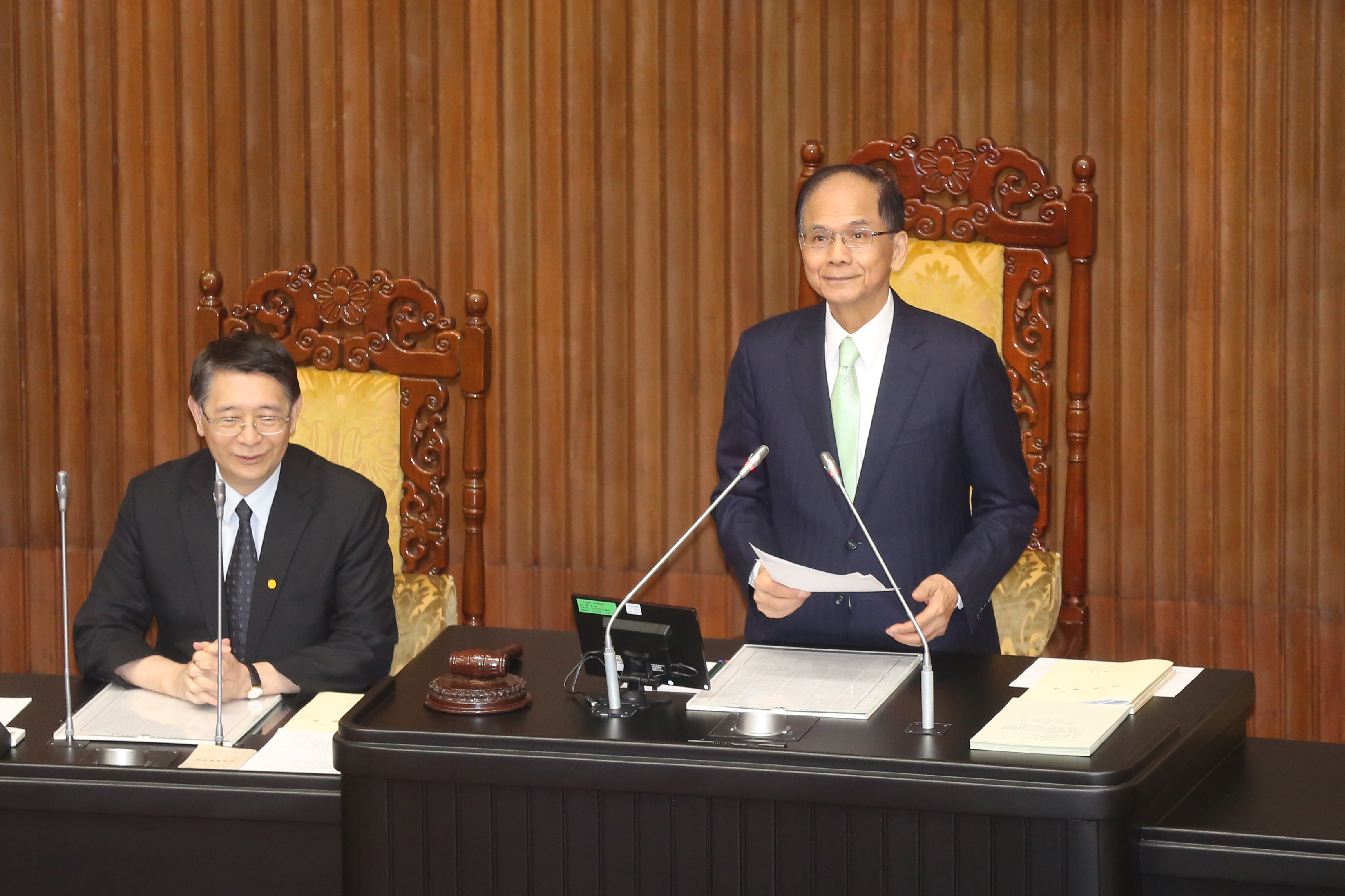 立法院今將討論《性別平等工作法》《性騷擾防治法》《外役監條例》，力拚三讀。圖為立法院長游錫堃。（本刊資料照）