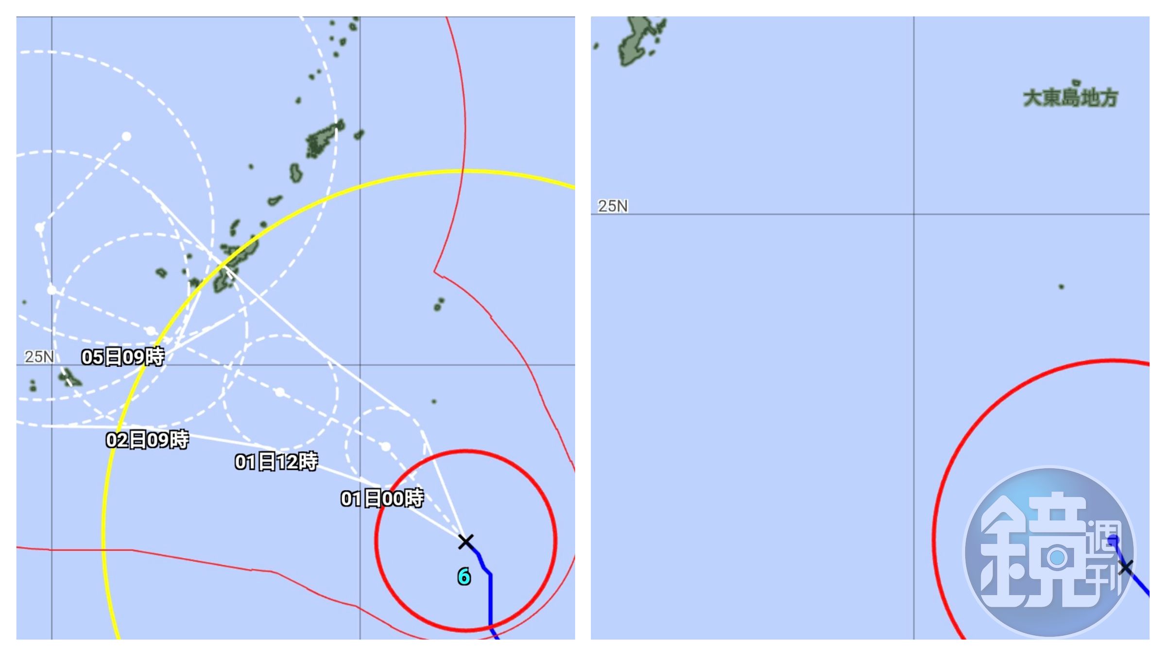 中度颱風「卡努」逼近琉球群島，台灣航空業陸續宣布航班異動資訊。（翻攝自推特@kouseinejp2）