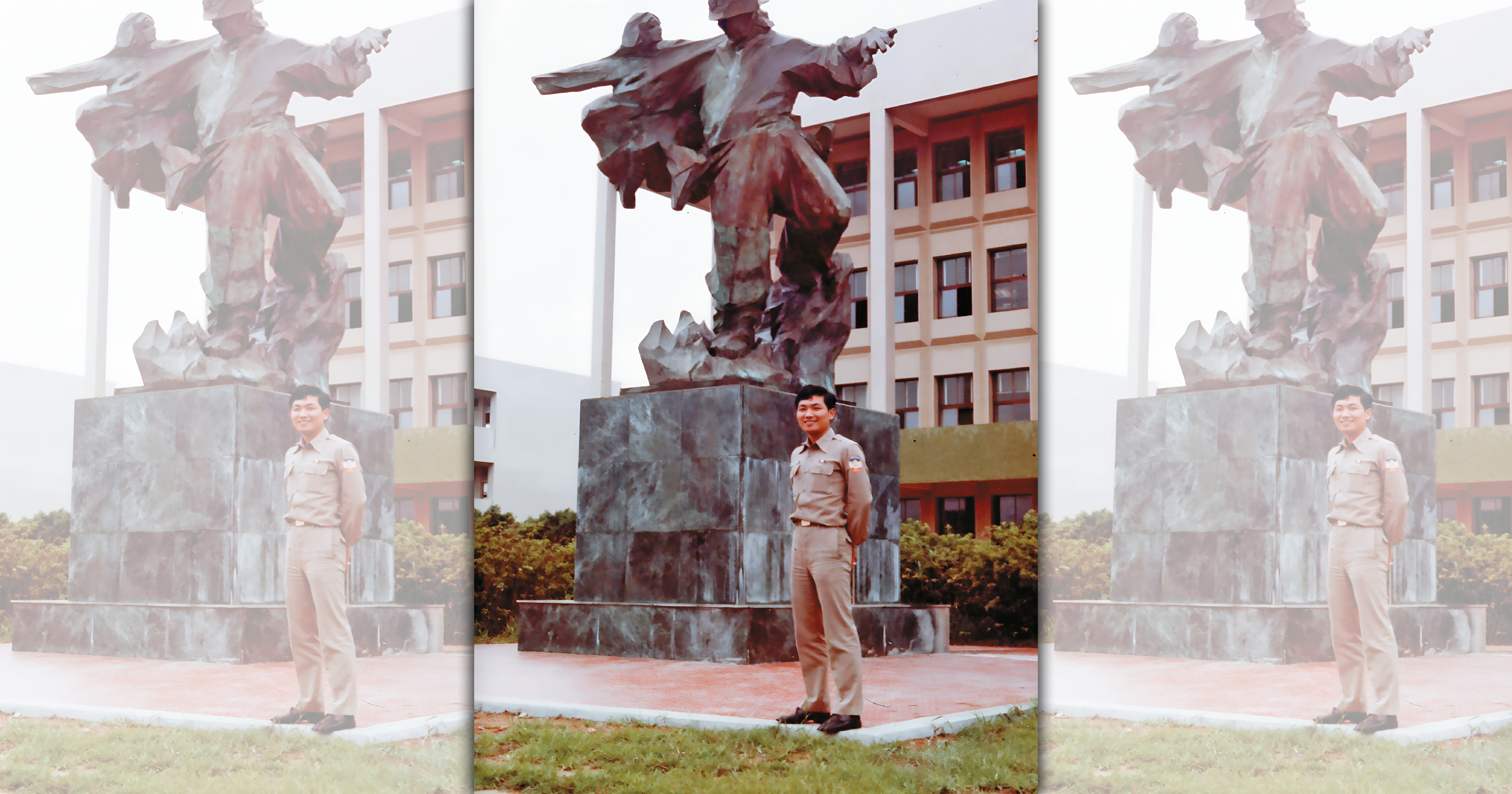 侯友宜於中央警官學校就讀時的警官學校制服照。