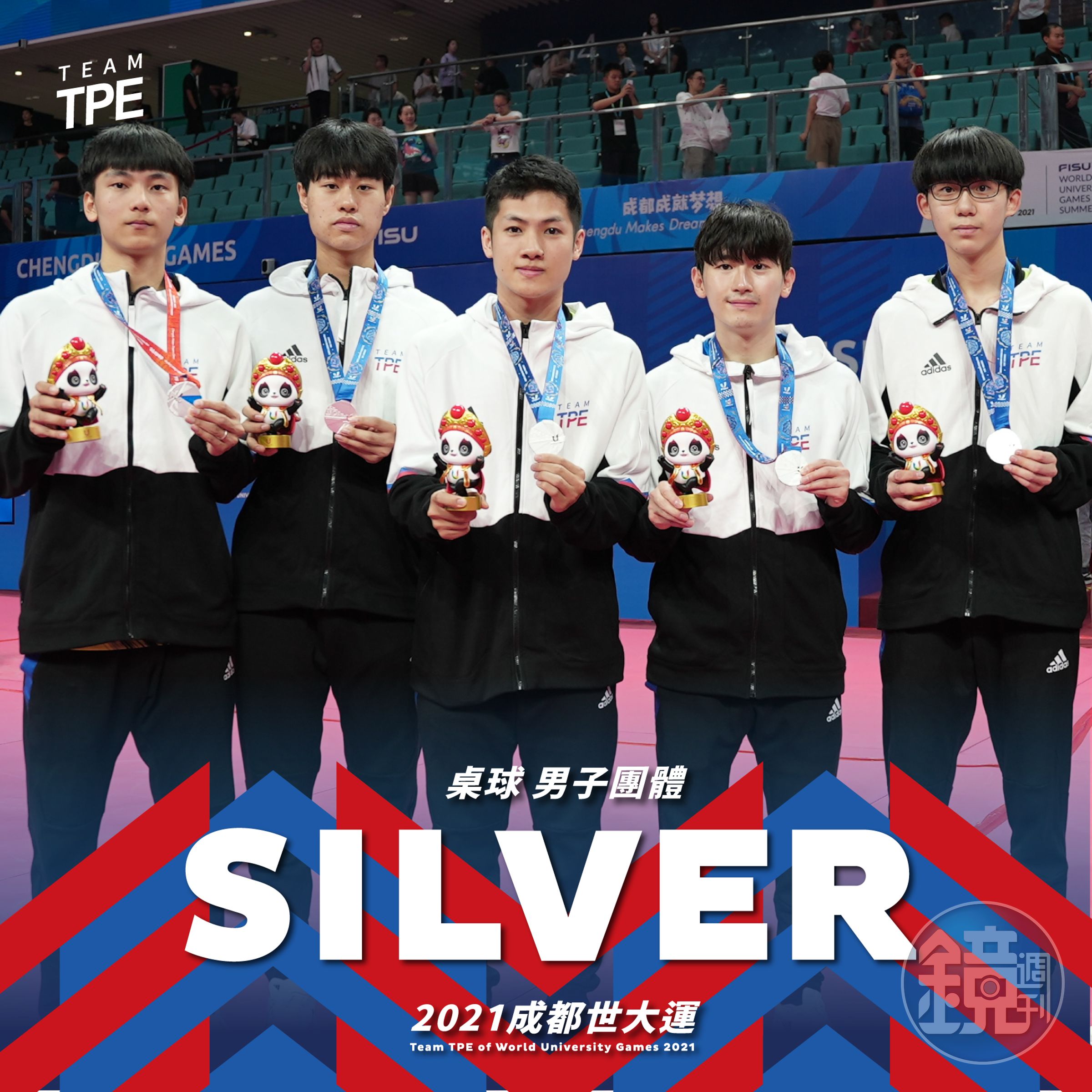 男團全員在世大運初登場就勇奪銀牌。(大專體總提供)
