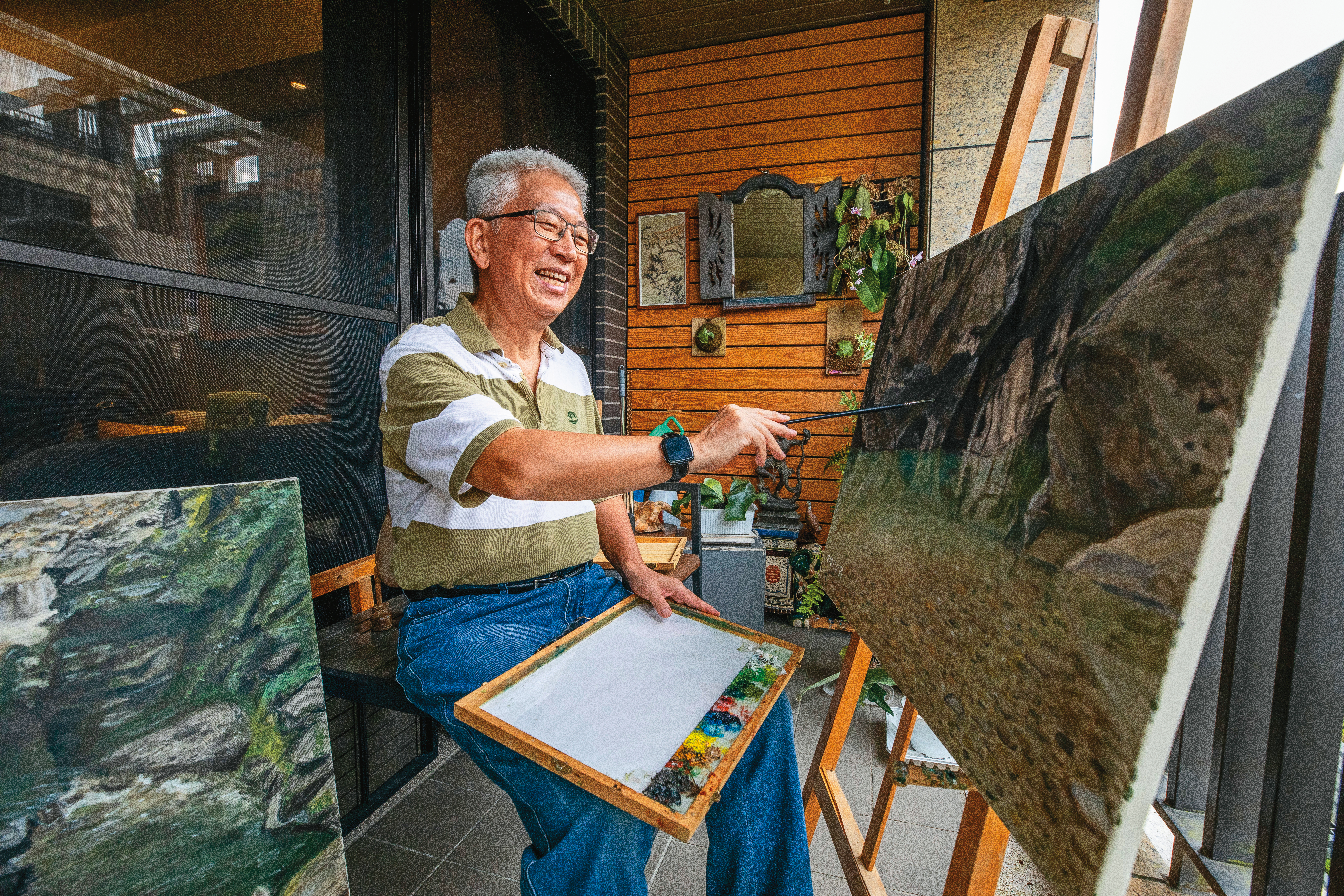 前台北市副市長張金鶚退休後重拾畫筆,還連辦3次畫展,圓了年輕時的遺憾。