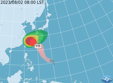 基北北桃是否放颱風假？蔣萬安、張善政回應，預計最快晚間8點宣布。（翻自中央氣象局）