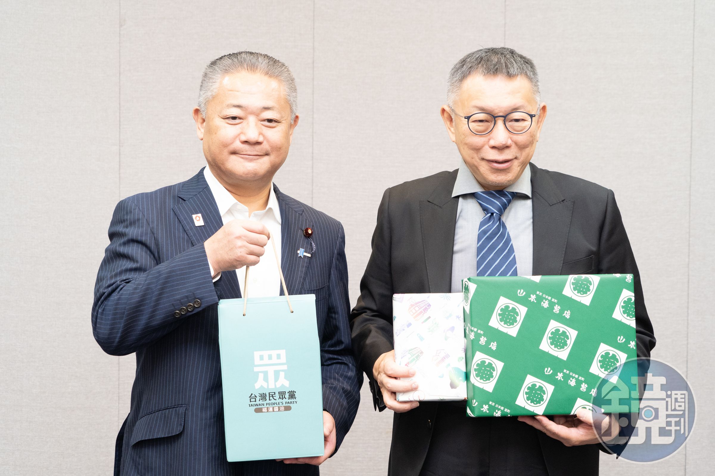 日本維新會黨魁馬場伸幸稱柯文哲猶如維新會創黨人橋下徹一樣有強烈爆發力。(民眾黨提供)