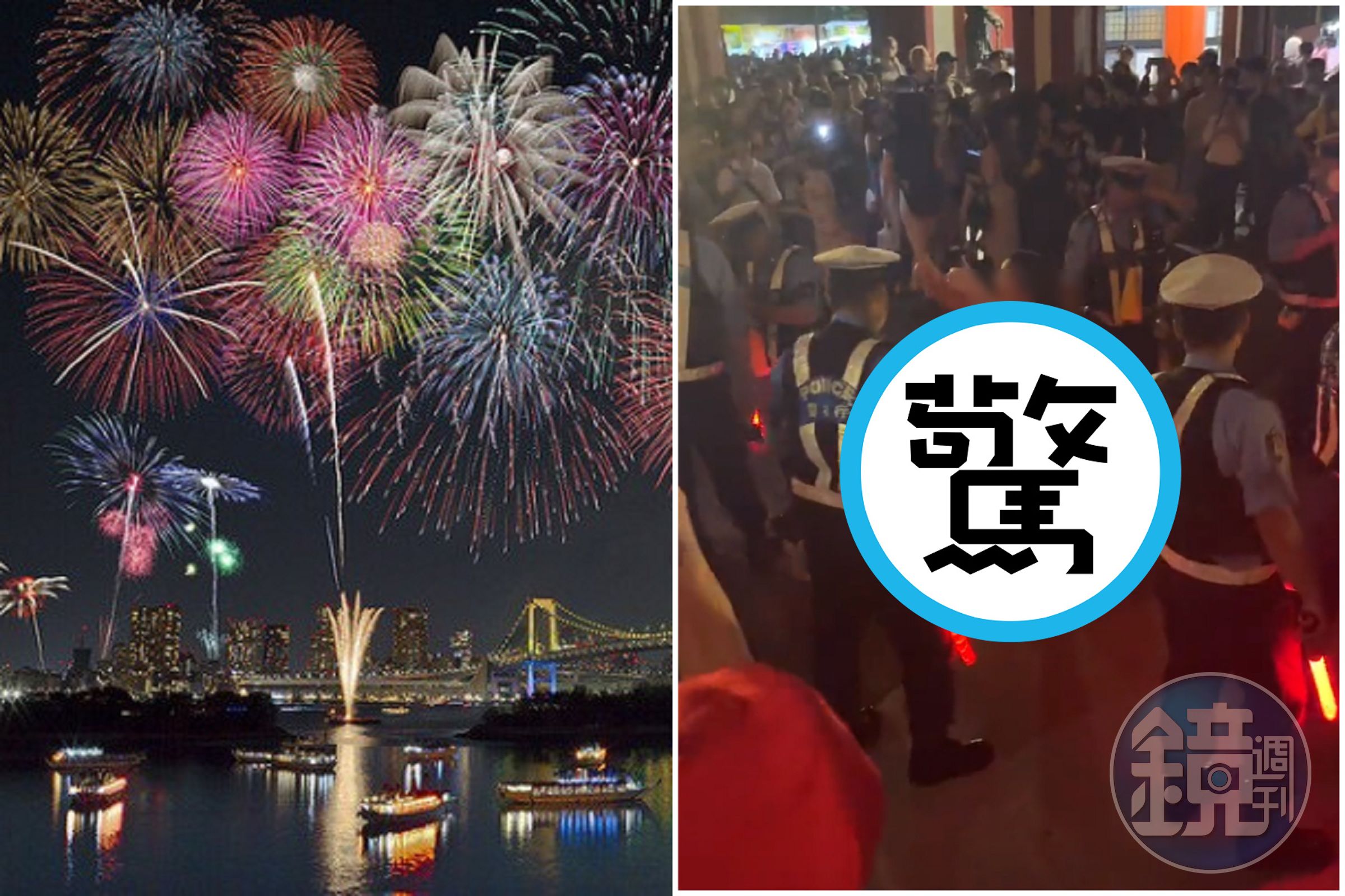 東京睽違4年辦「隅田川花火」,裸女被上萬人包圍帶動高潮!她甩奶太驚人。(翻自推特)