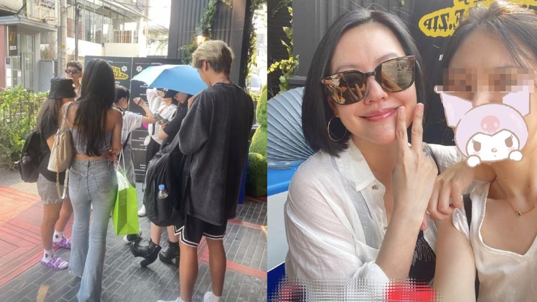 有網友在韓國當地捕獲小S一家,而小S也相當親民合照。(翻攝自微博「新浪大文娛」)