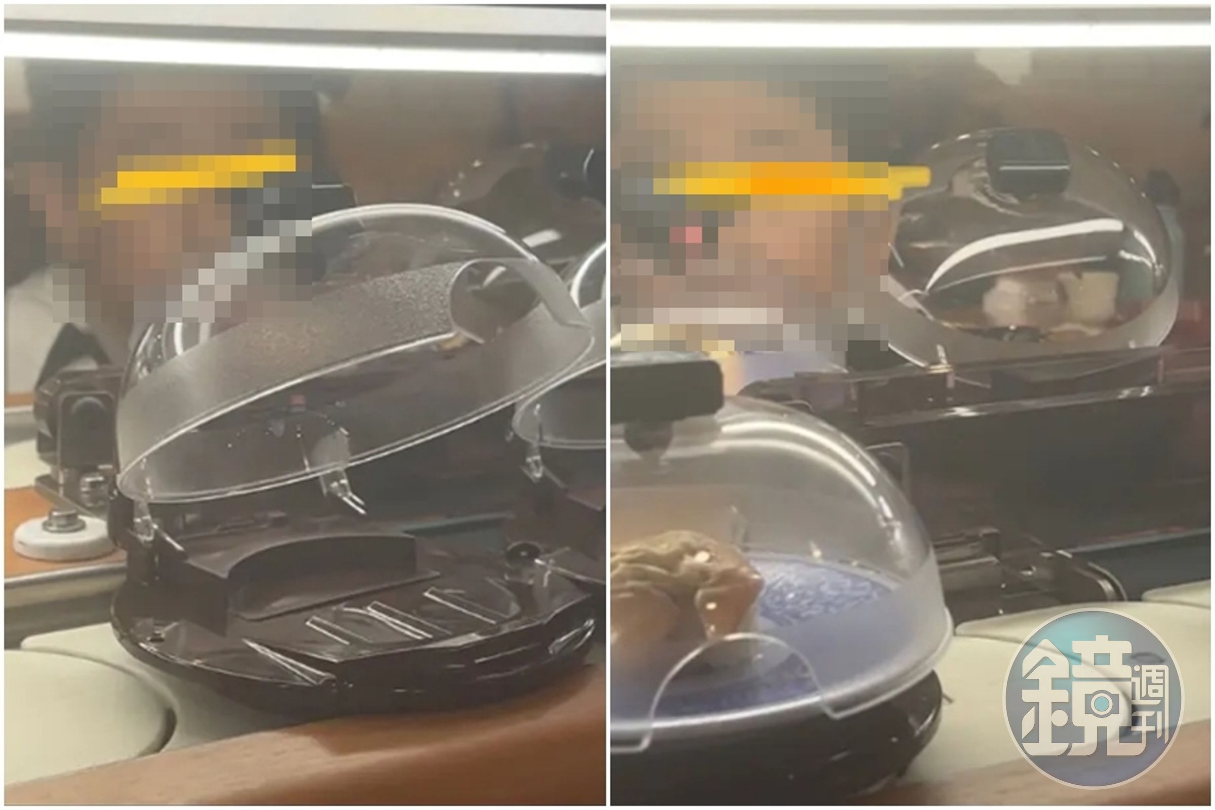 有網友直擊一名屁孩在藏壽司台中三SOGO店,朝轉盤上的壽司吐口水。(翻攝Dcaad)