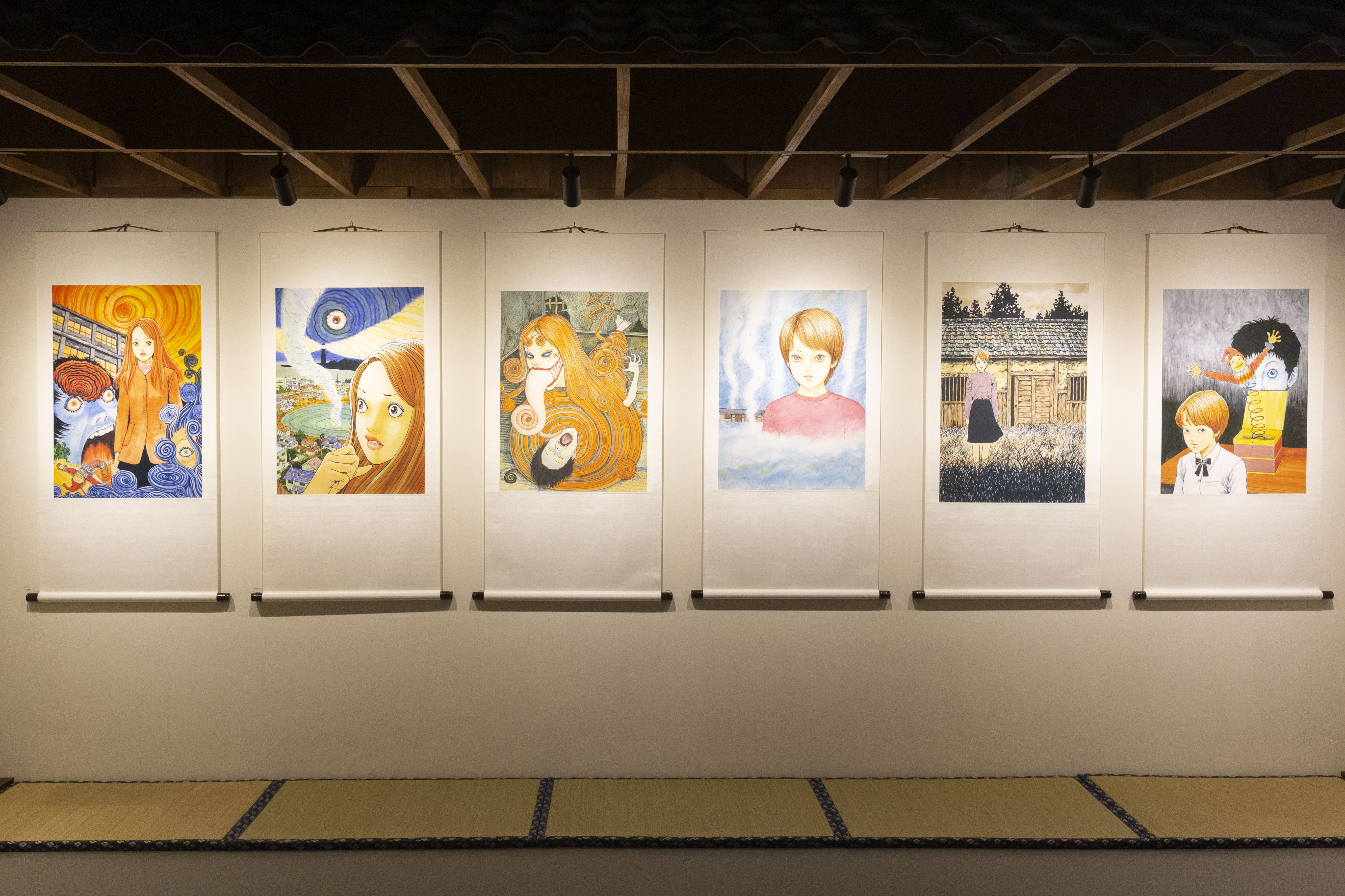 「伊藤潤二 恐怖體驗展2」在華山文創展開，展示許多伊藤潤二的手稿。