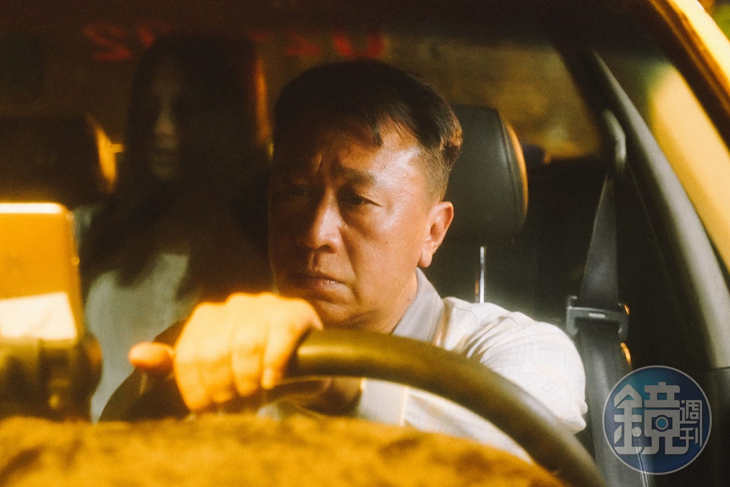 游安順在入圍的短片《半夜鬼上車》飾演在到神祕乘客的計程車司機。(亞洲日舞影展提供)
