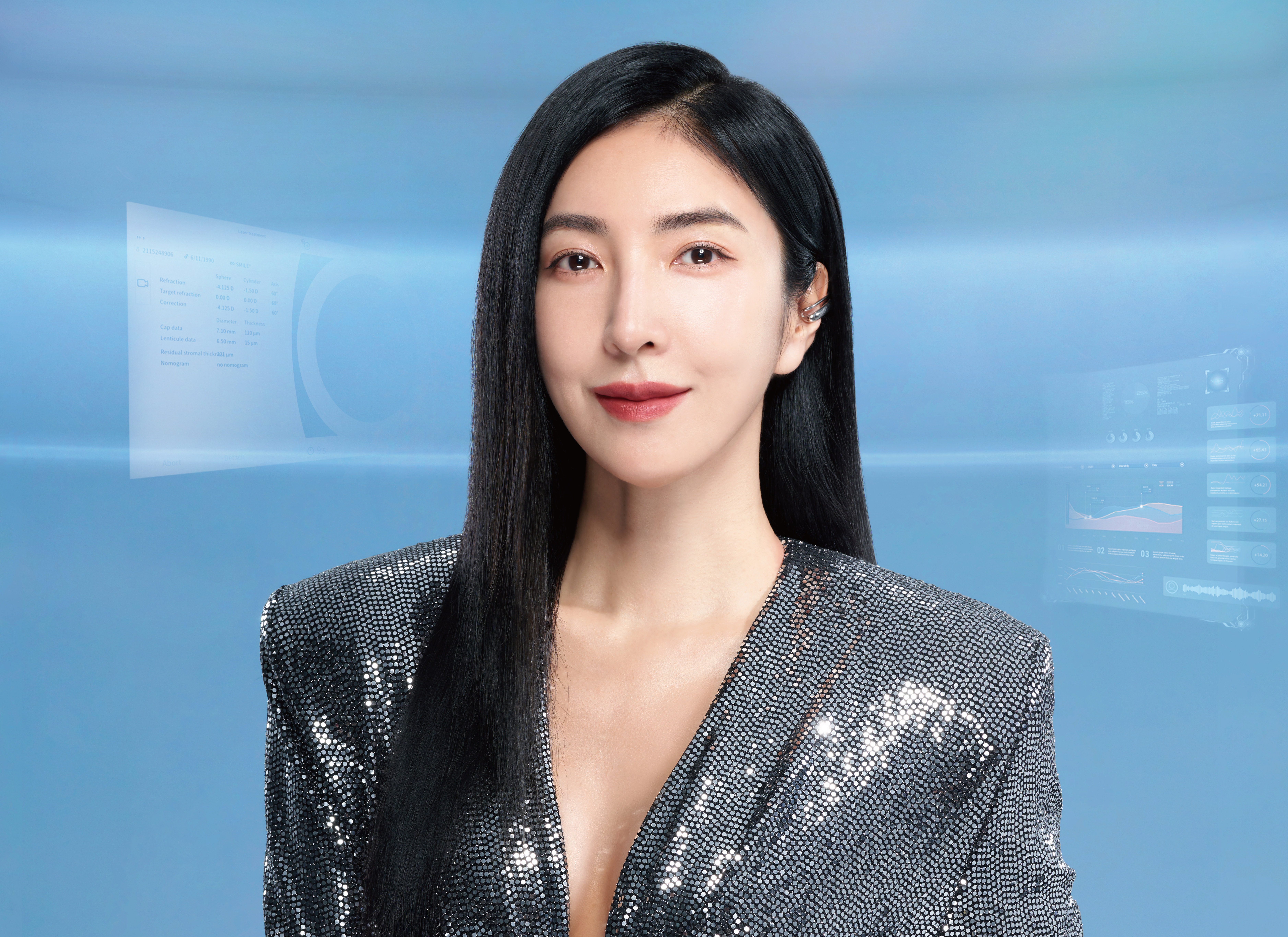 楊謹華日前動了近視雷射手術。（凱洛廣告提供）