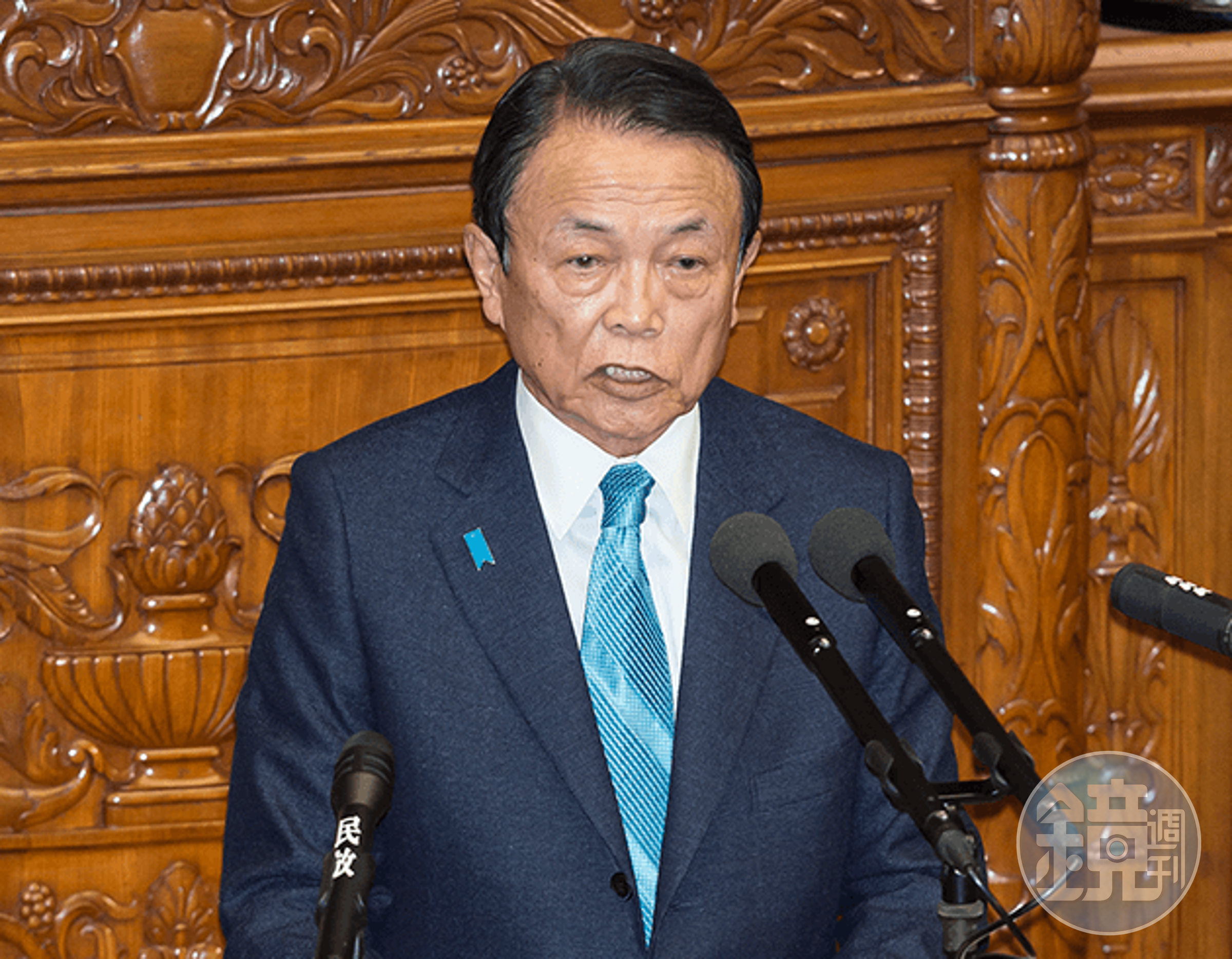 日本前首相、自民黨副總裁麻生太郎下週一率團訪台。(翻攝自自民黨官網)