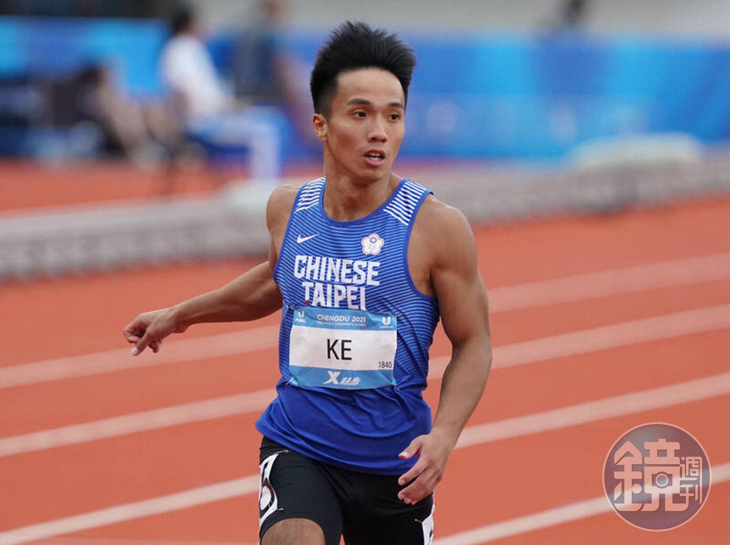 葛吳諺明今在男子200公尺準決賽飆出個人最佳成績20秒58,成績獲得總排第4。(大專體總提供)