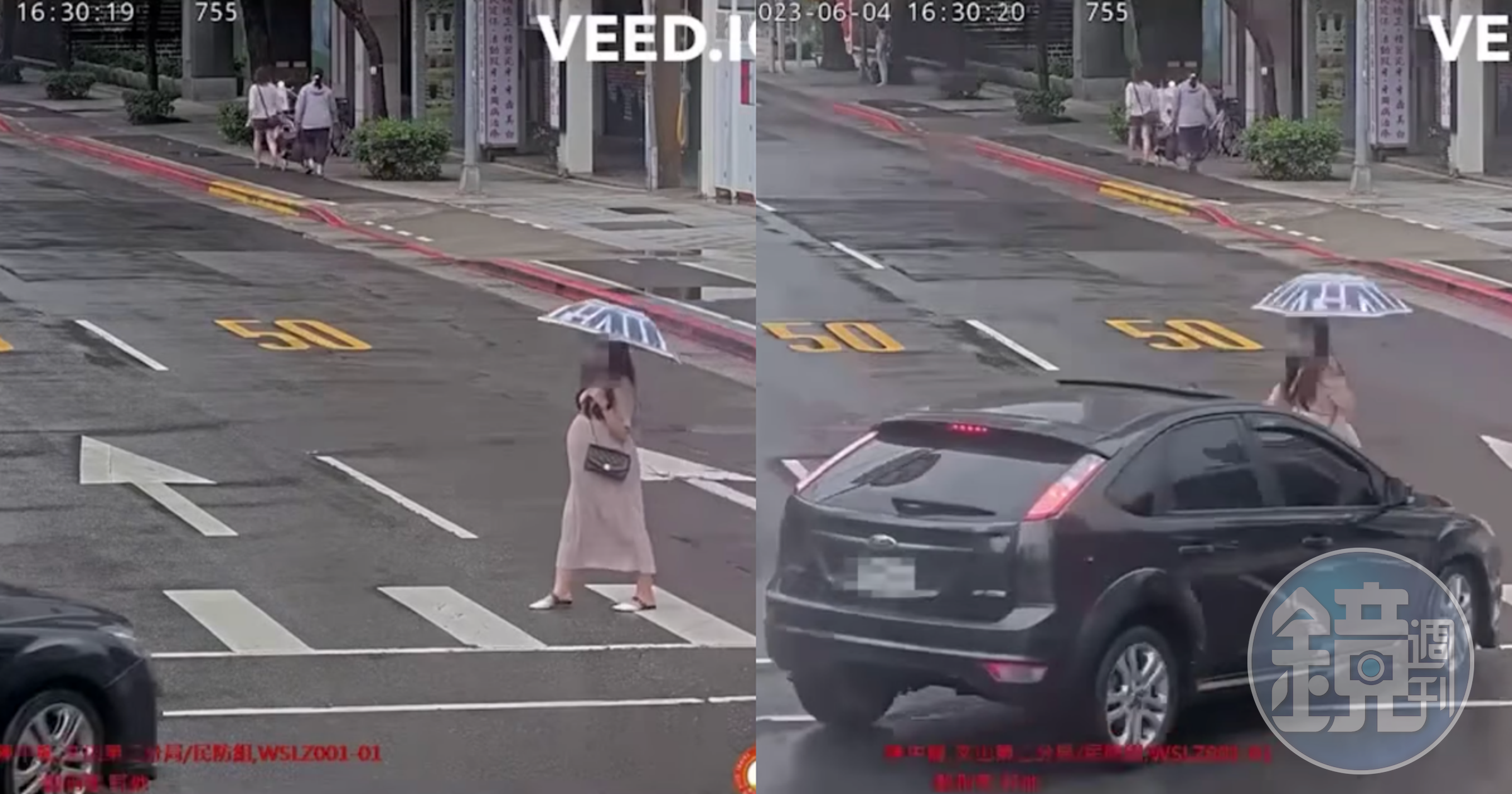 一名孕婦過馬路差點遭轉彎車衝撞,事後卻無法檢舉。(翻攝自反攻大路臉書)