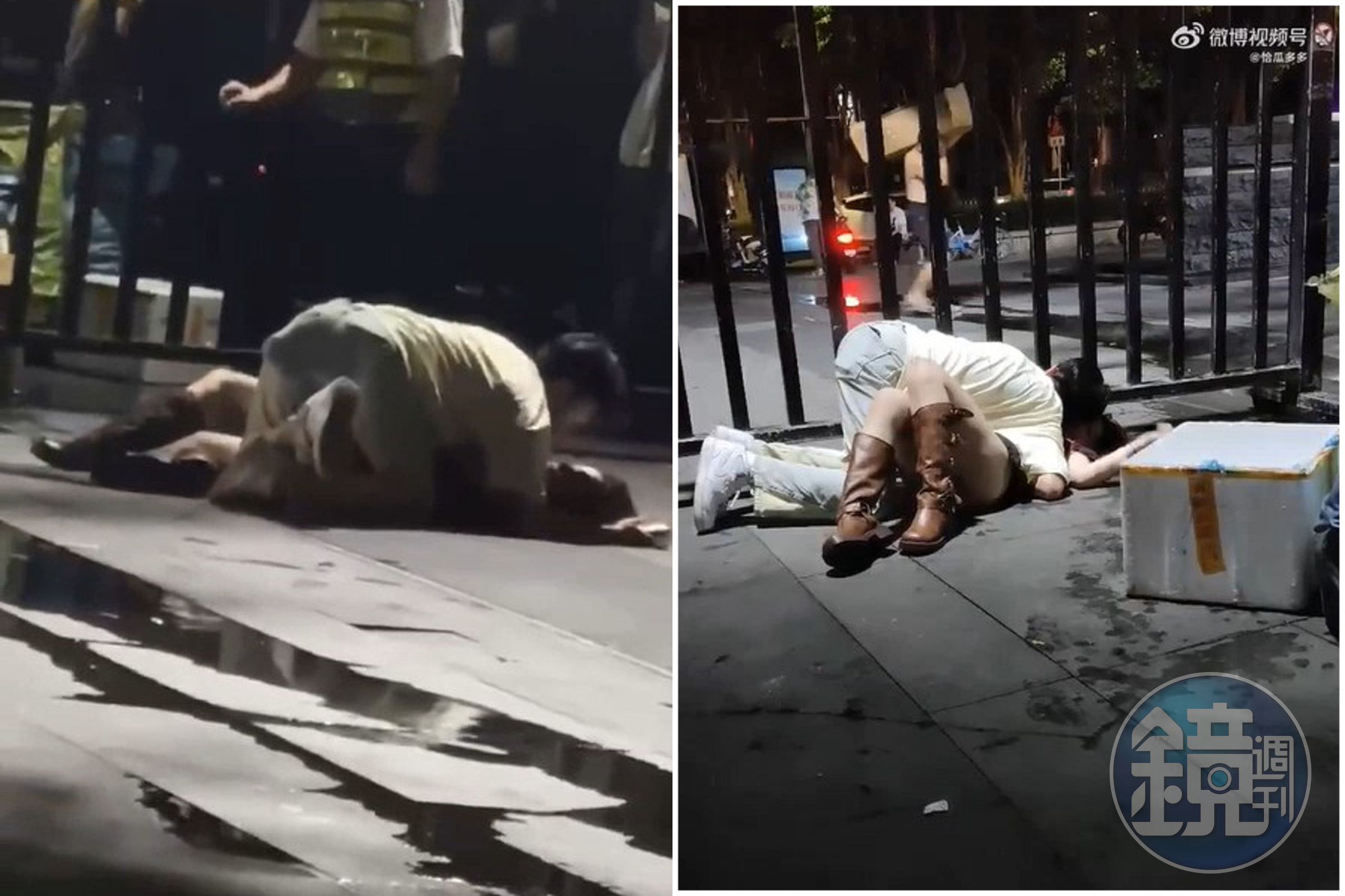 這對男女當眾親熱交合,酒吧得知後也派保全先維持秩序。(翻自微博)