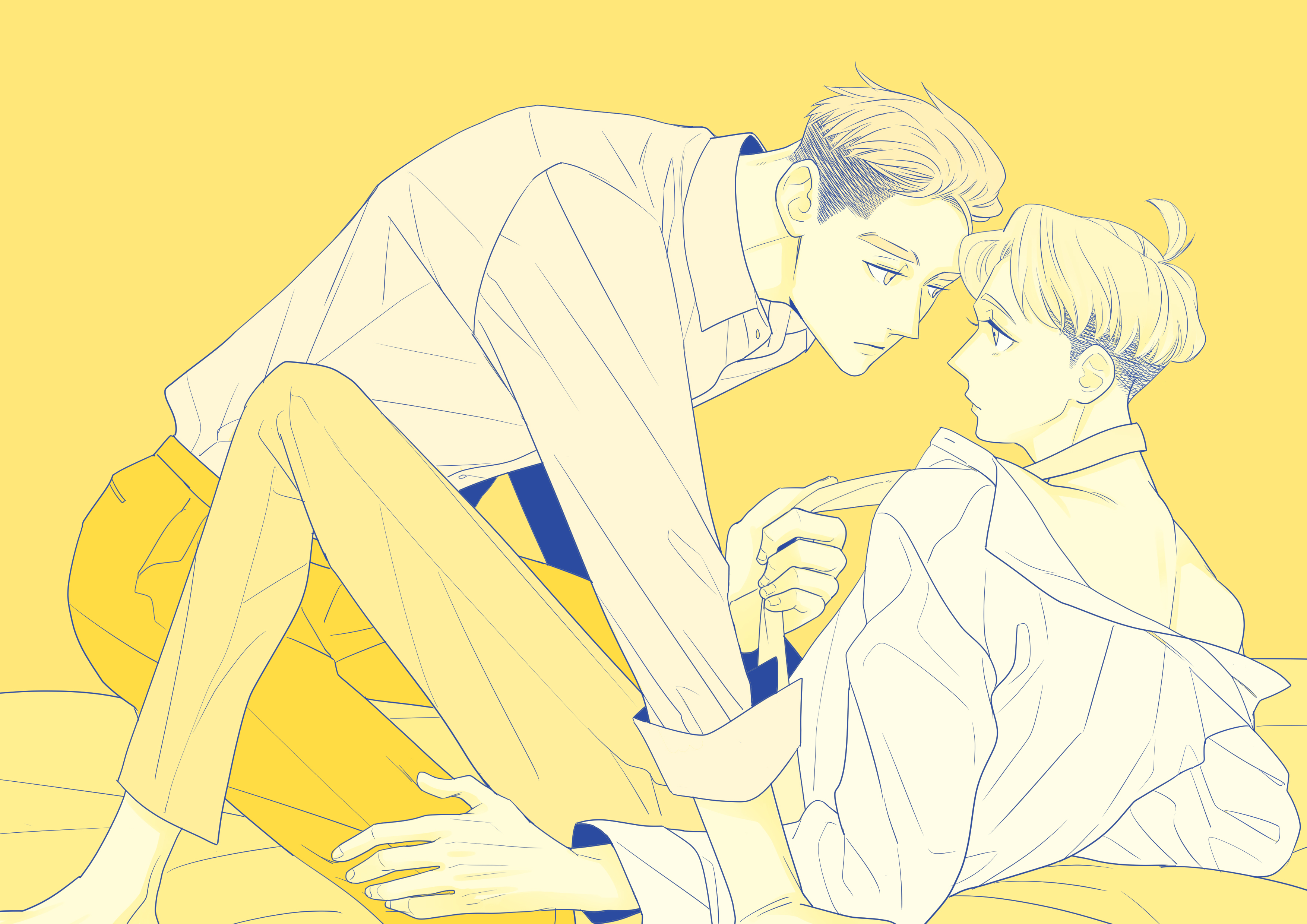 《Day Off》描述辦公室主管與部屬的戀愛日常，是療癒型的BL漫畫。（留守番工作室提供）