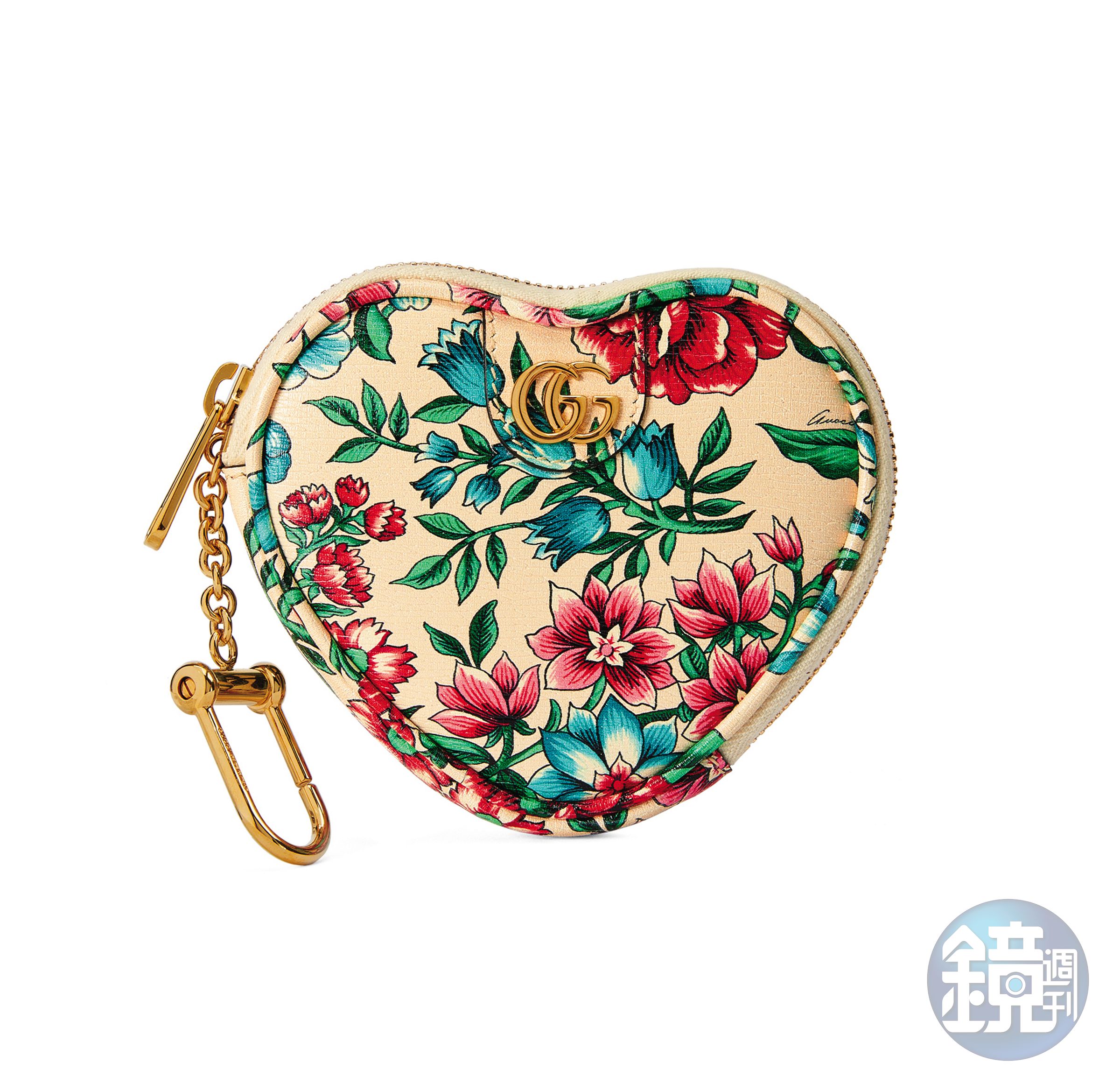 七夕情人節系列OPHIDIA GG心形鑰匙包 NT$18,500(GUCCI提供)