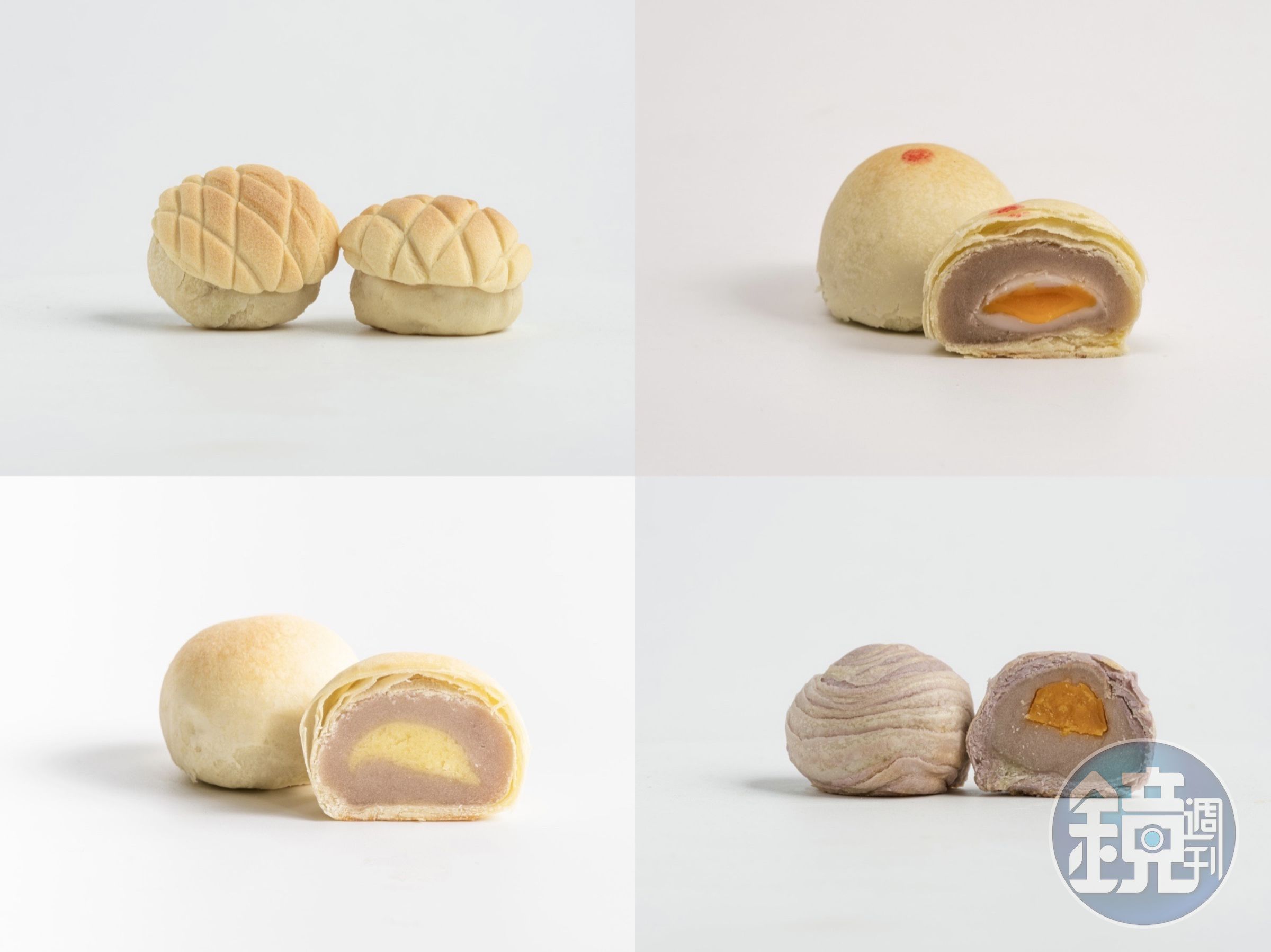 「食芋堂」趁著今年中秋推出的「新芋禮盒」，可以一次吃到4種皮、餡口感截然不同的芋頭酥。（食芋堂提供）