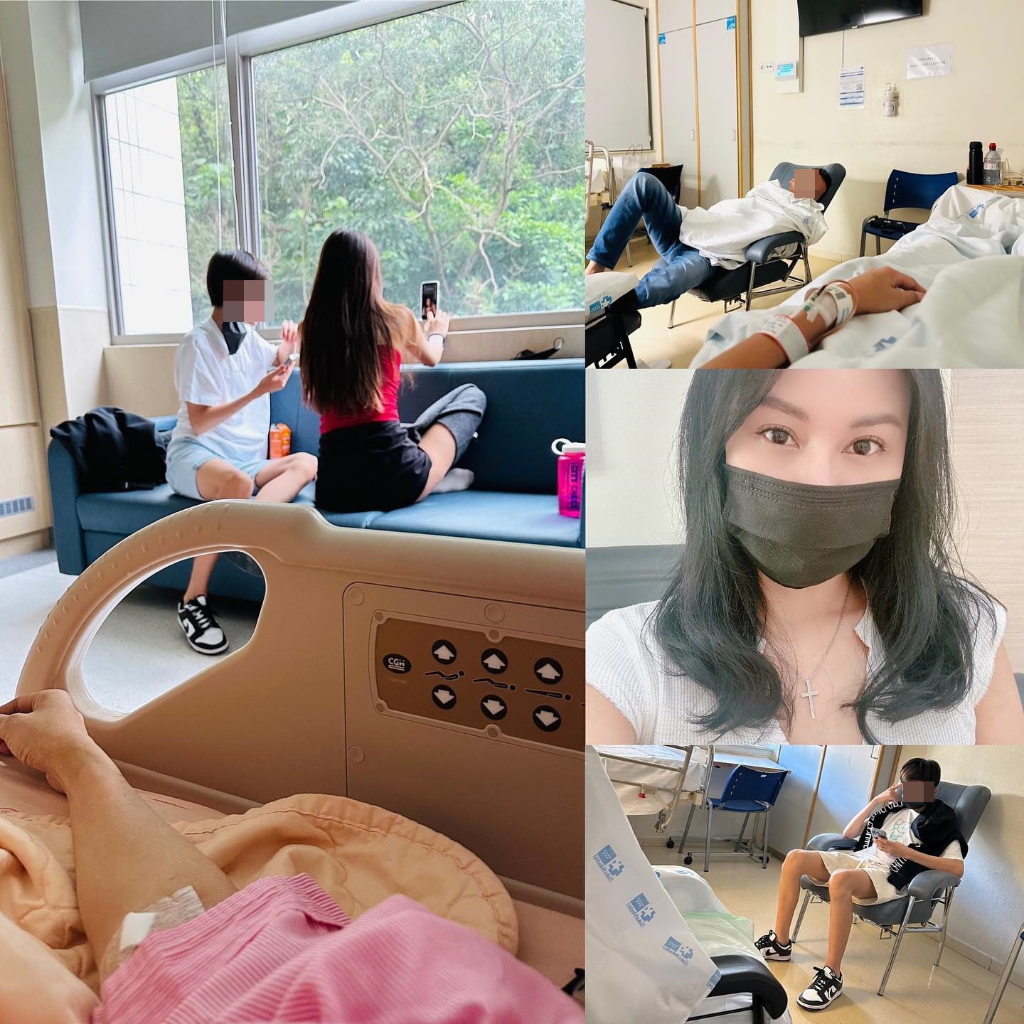洪曉蕾返台後住進台北榮民總醫院治療。（翻攝自洪曉蕾臉書）