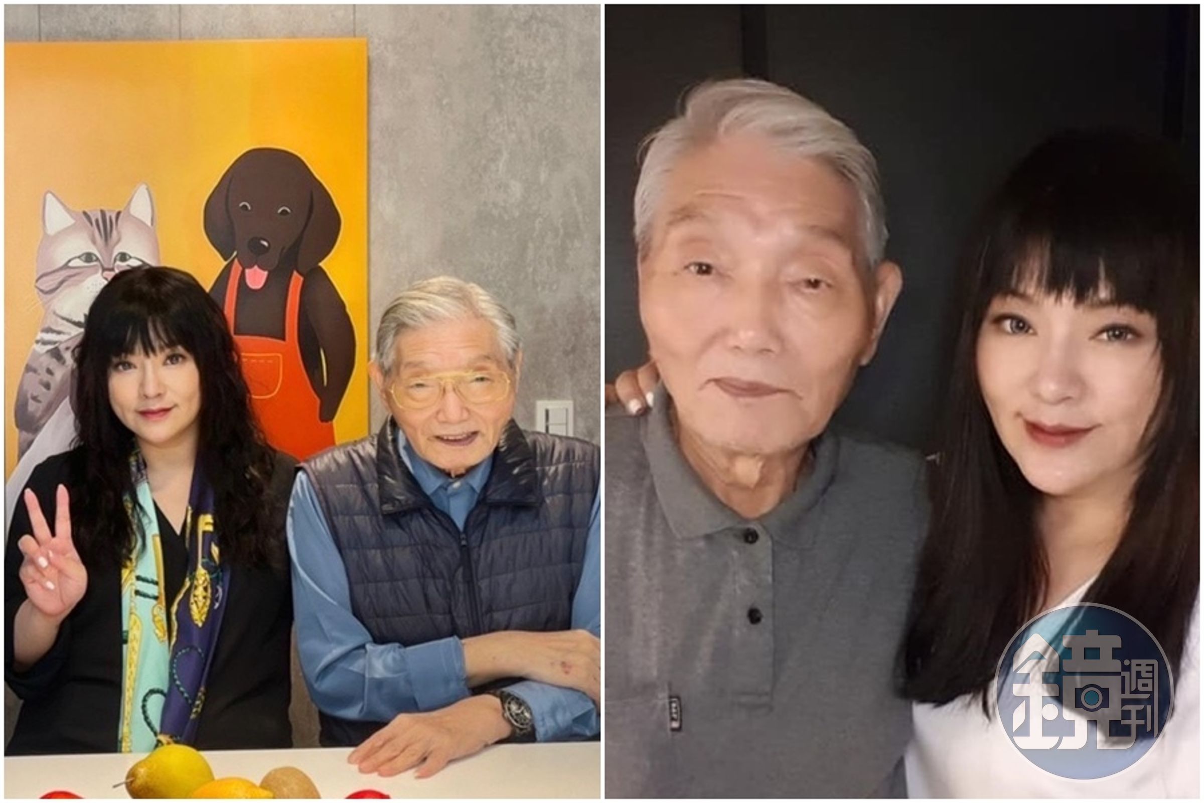 唐綺陽曬出和86歲高齡父親的合照，問粉絲「我們是不是很像」，還笑說「小孩不能偷生喔！」（翻攝自唐綺陽占星幫臉書）